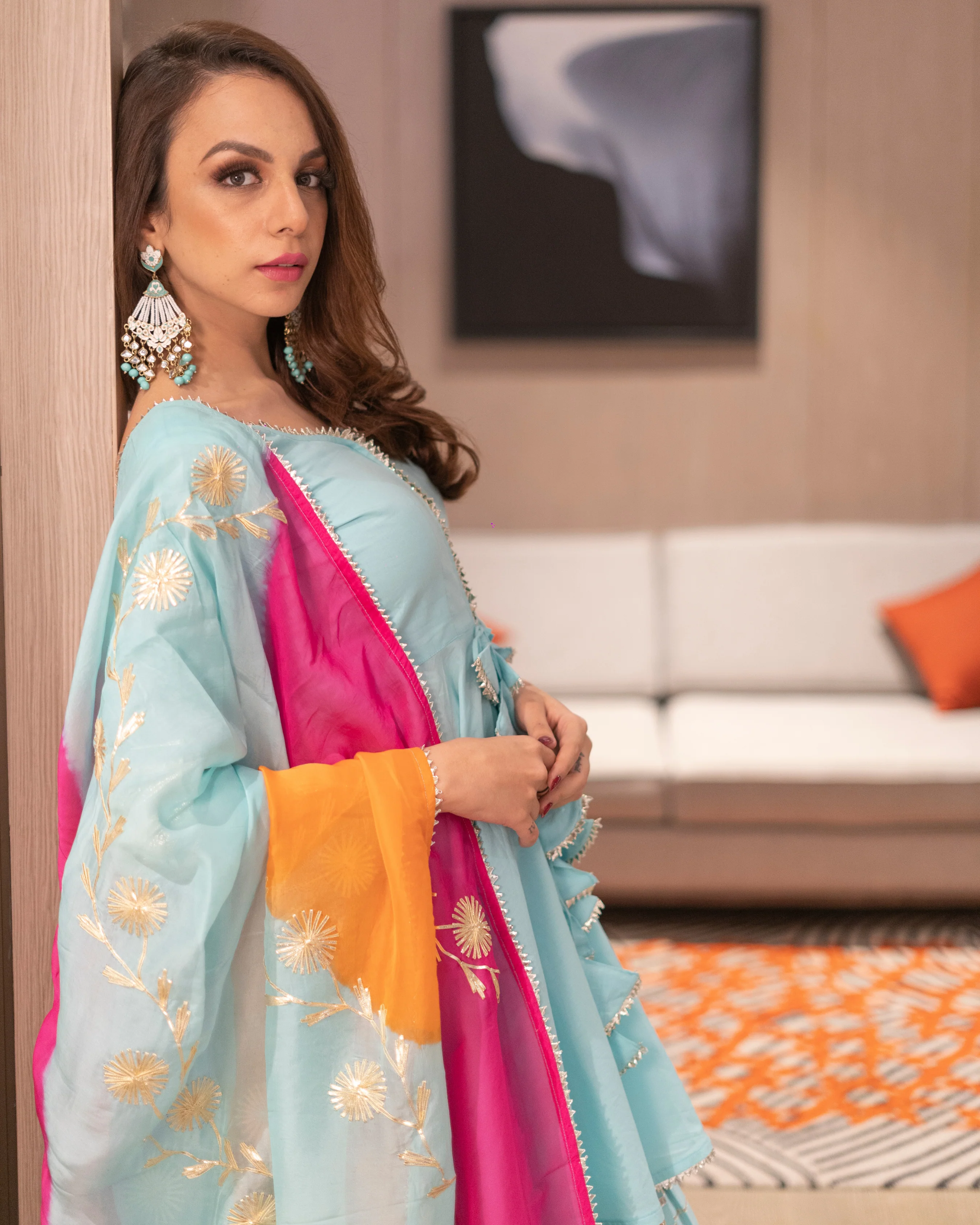 Adonis Blue Gotapatti Sharara Set - Image 7