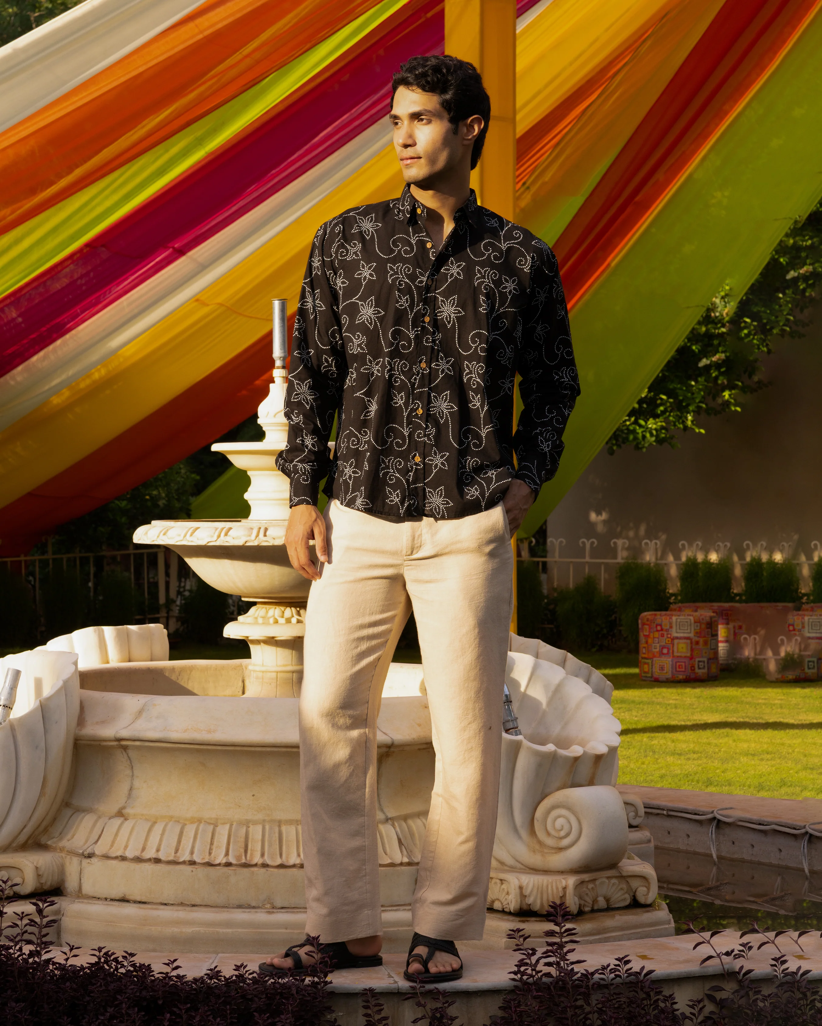Ahan Black Bandhani Cotton Shirt - Image 2