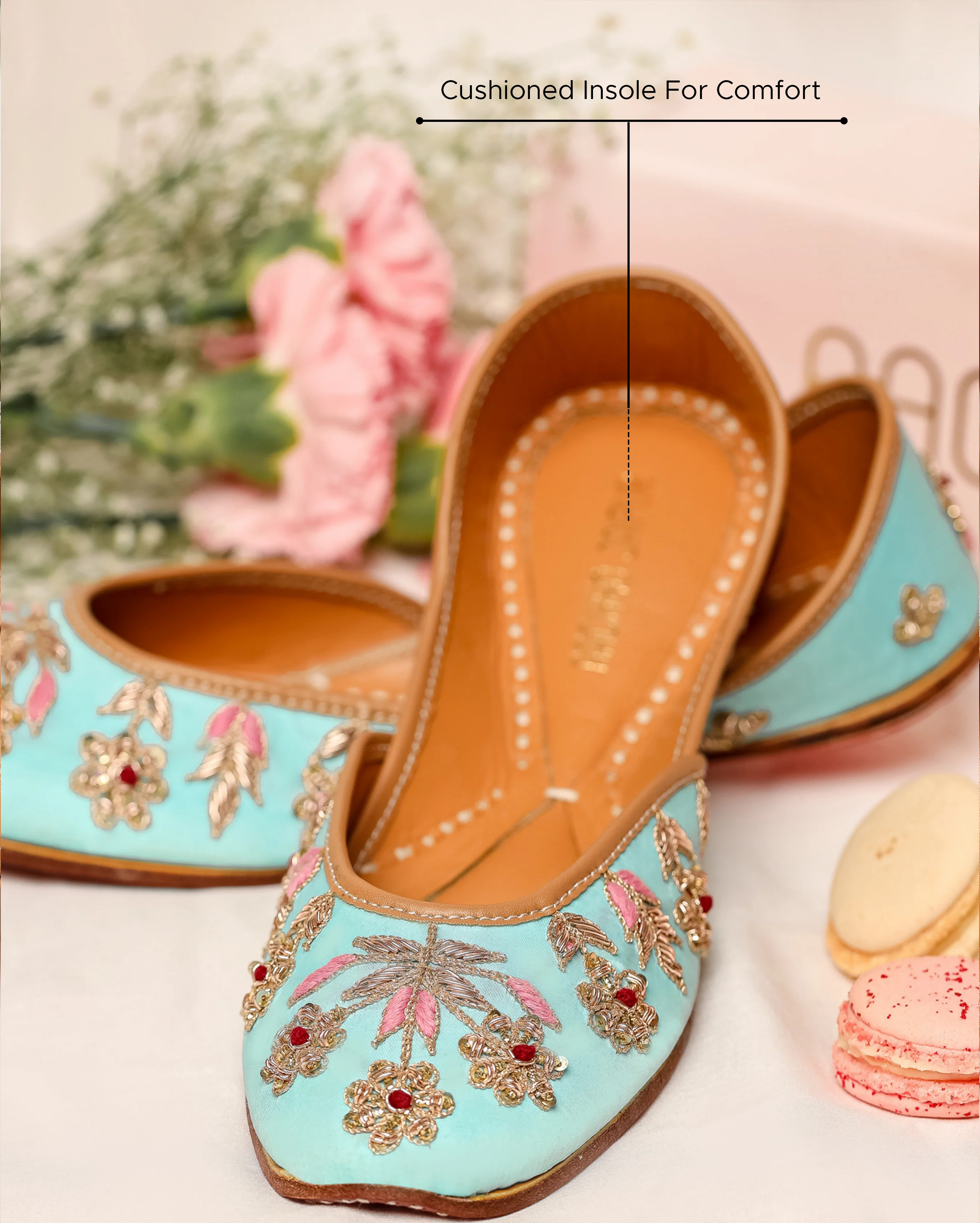 Alice Blue Handcrafted Jutti - Image 4