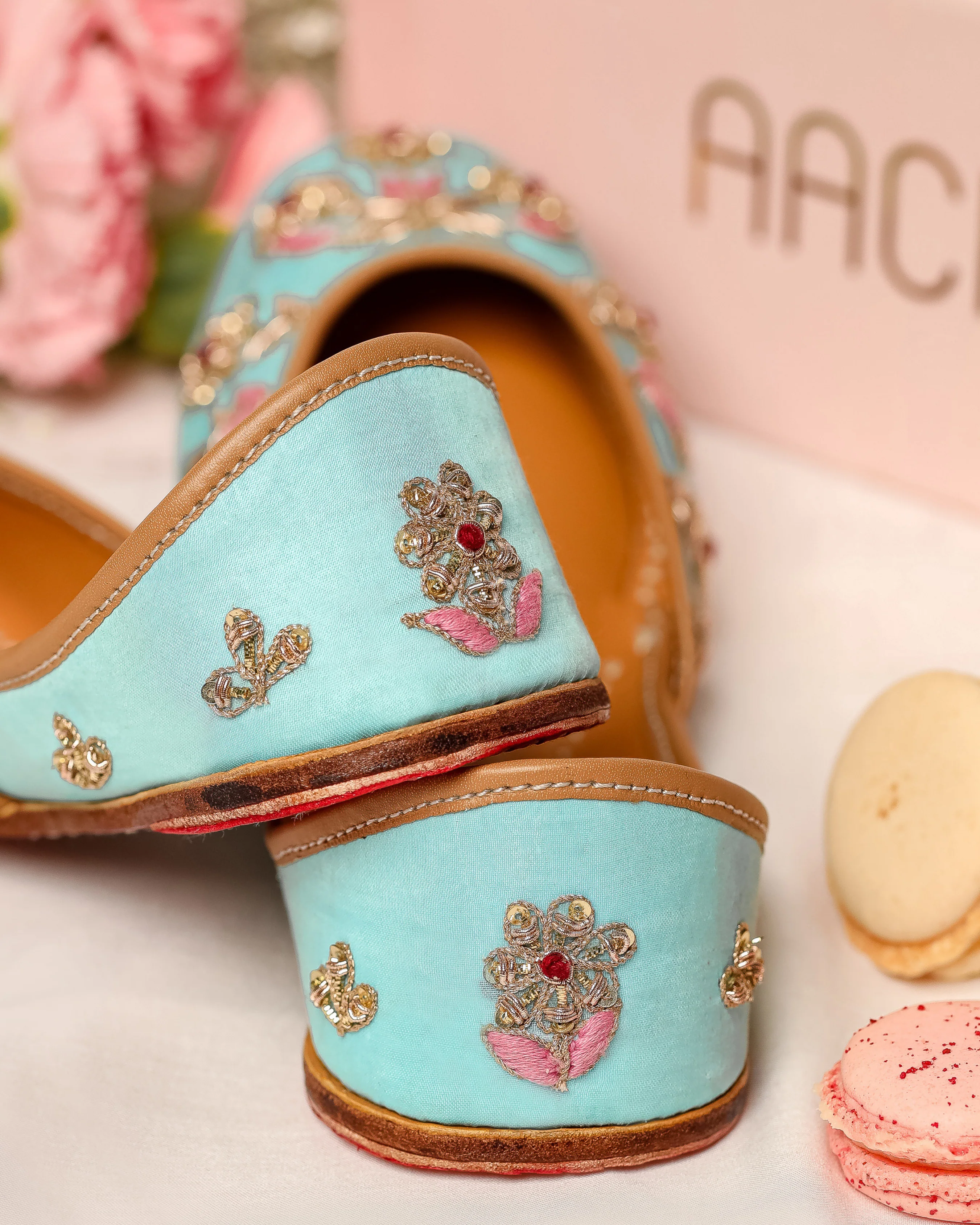 Alice Blue Handcrafted Jutti - Image 7