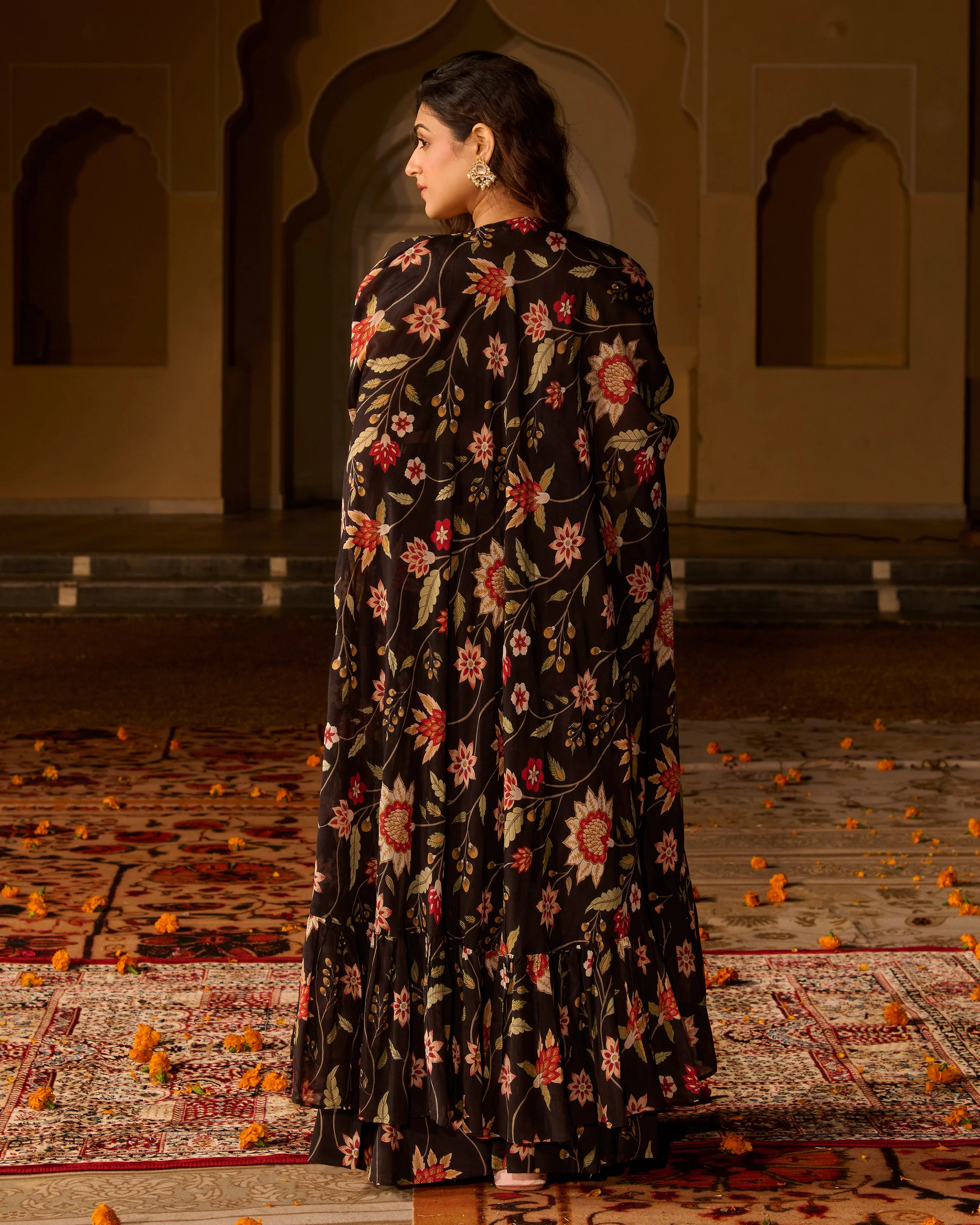 Ananya Black Printed Georgette Coord Set - Image 5