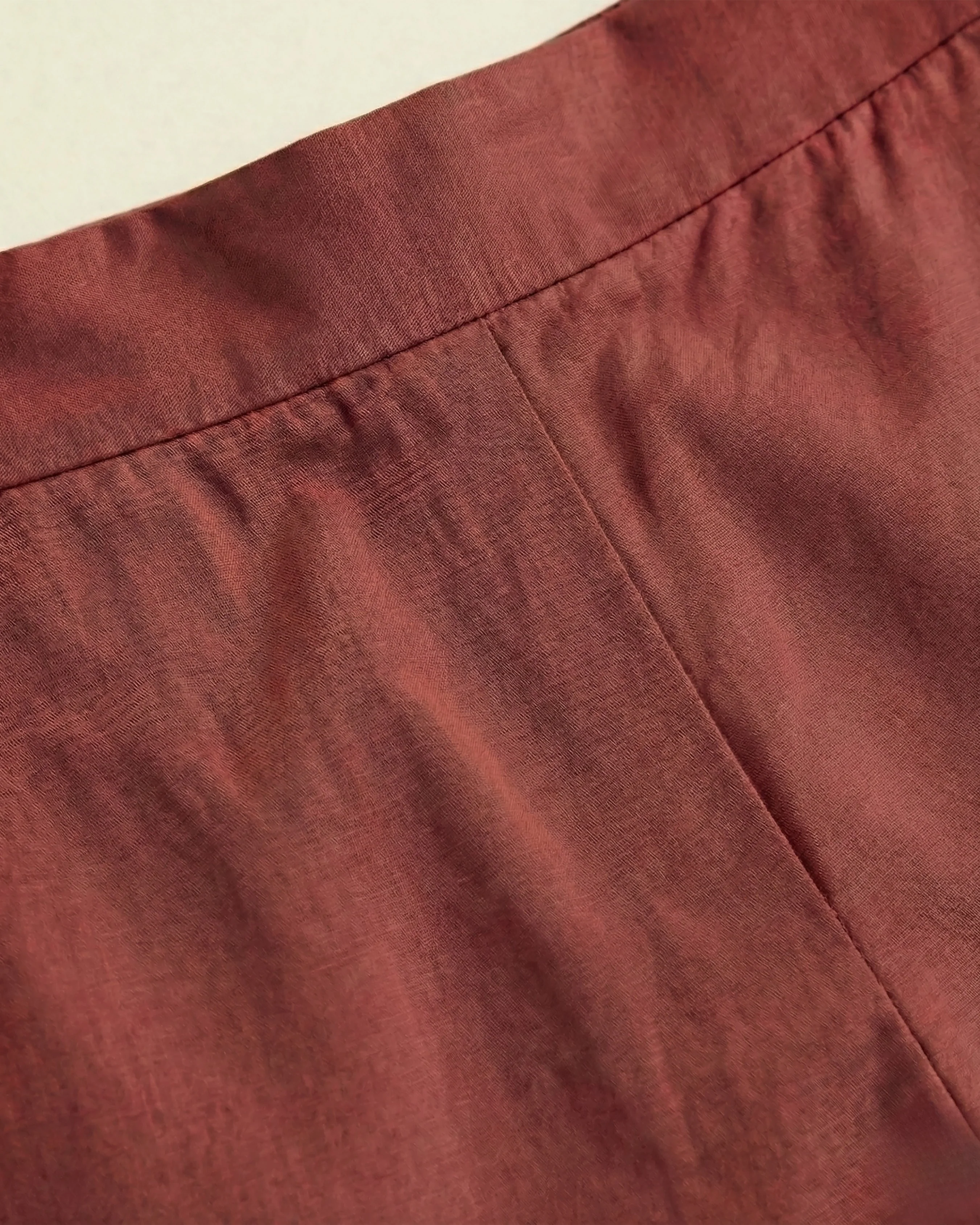 Anna Maroon Cotton Straight Pants - Image 2