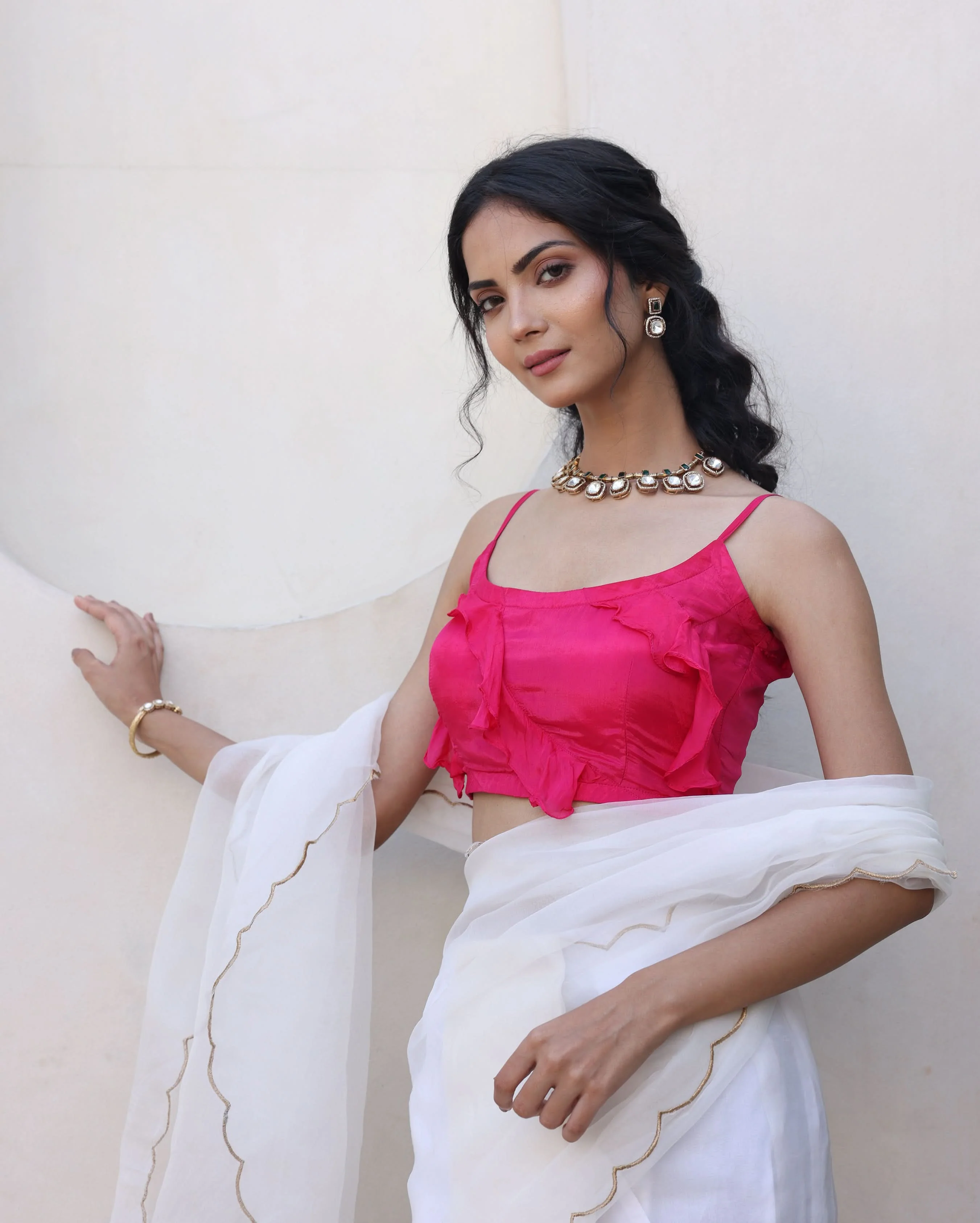 Anvika Pink Silk Blouse - Image 3