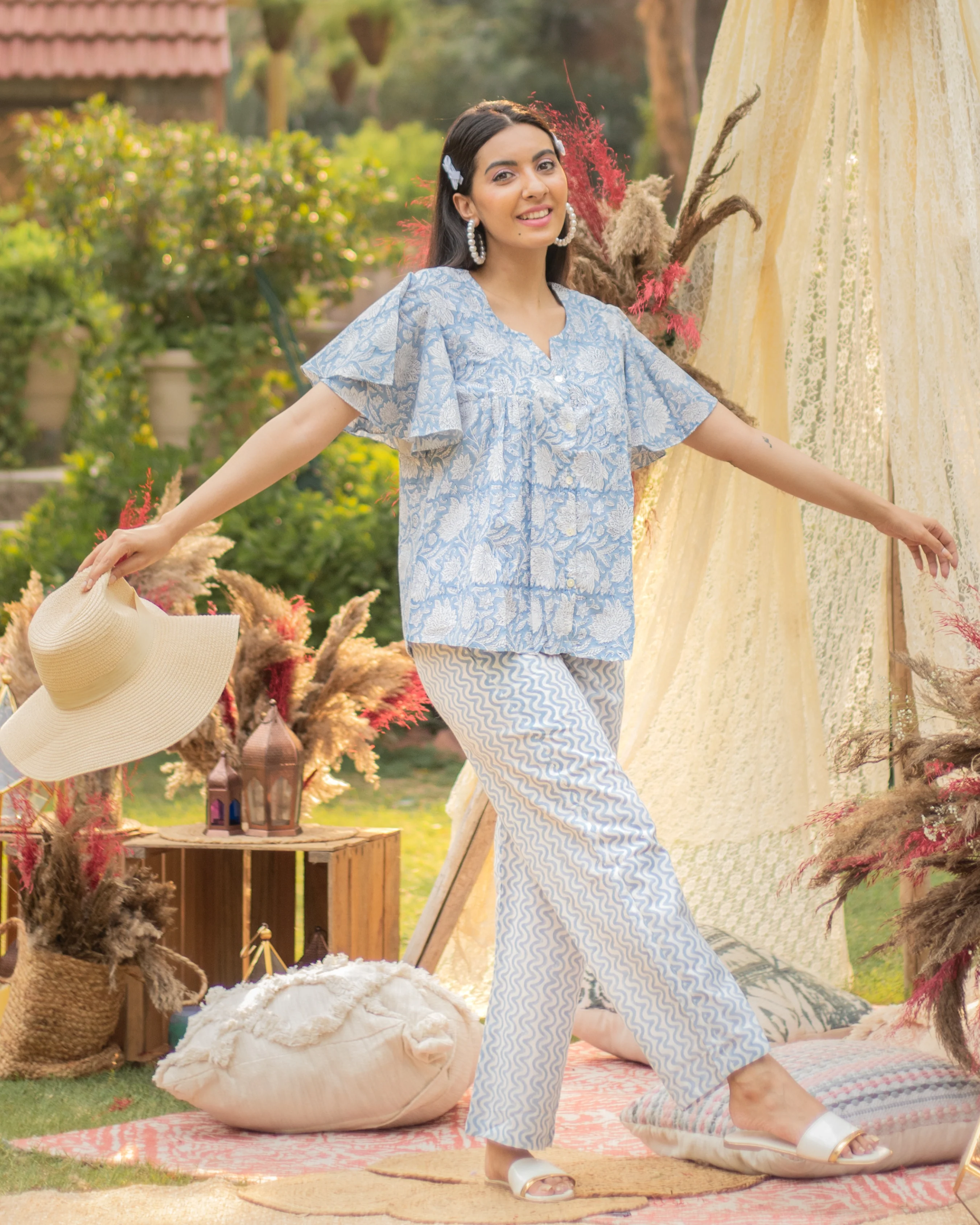 Aqua Blanca Cotton Night Suit - Image 3