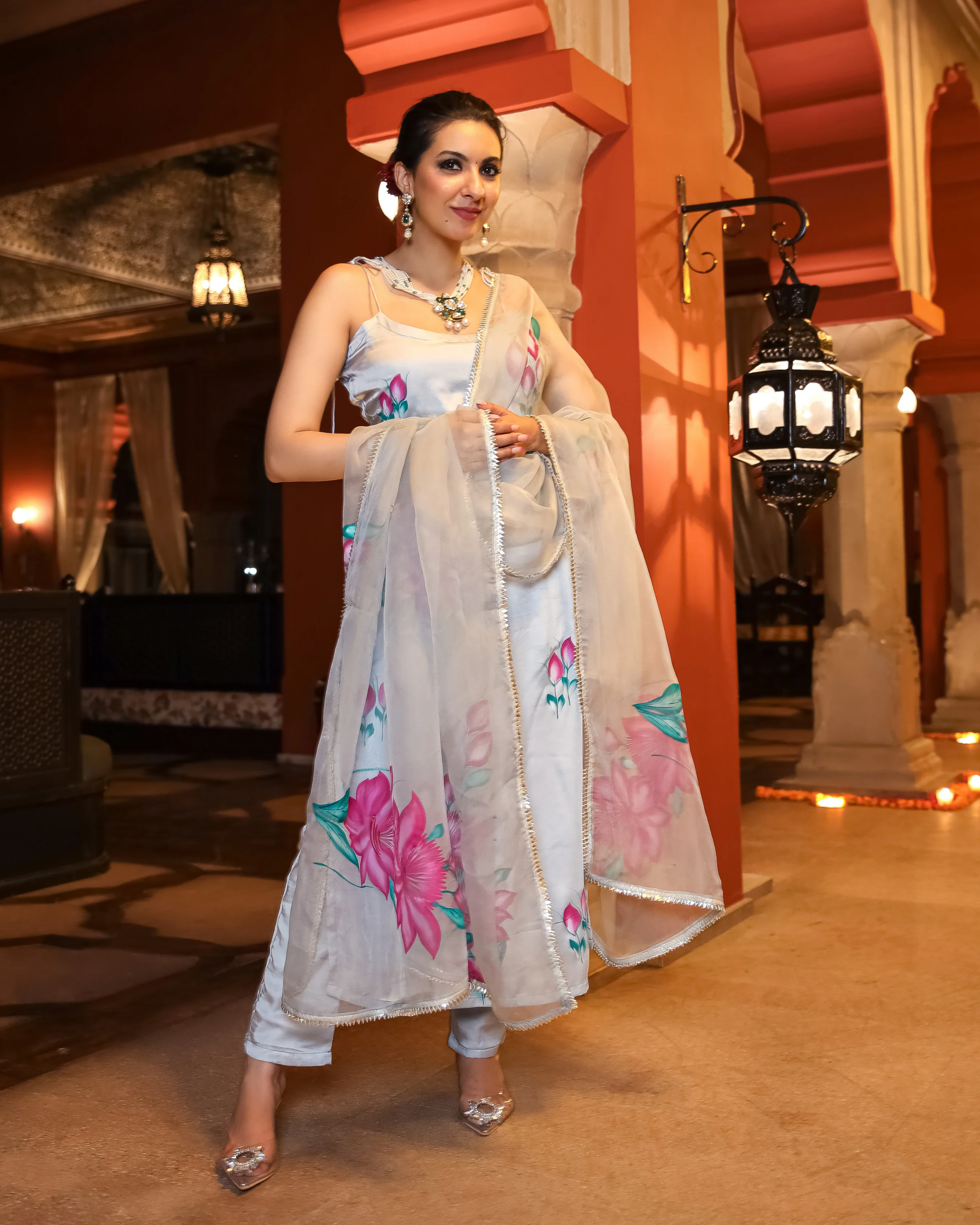Arabic Grey Handpainted Suit Set - Image 6