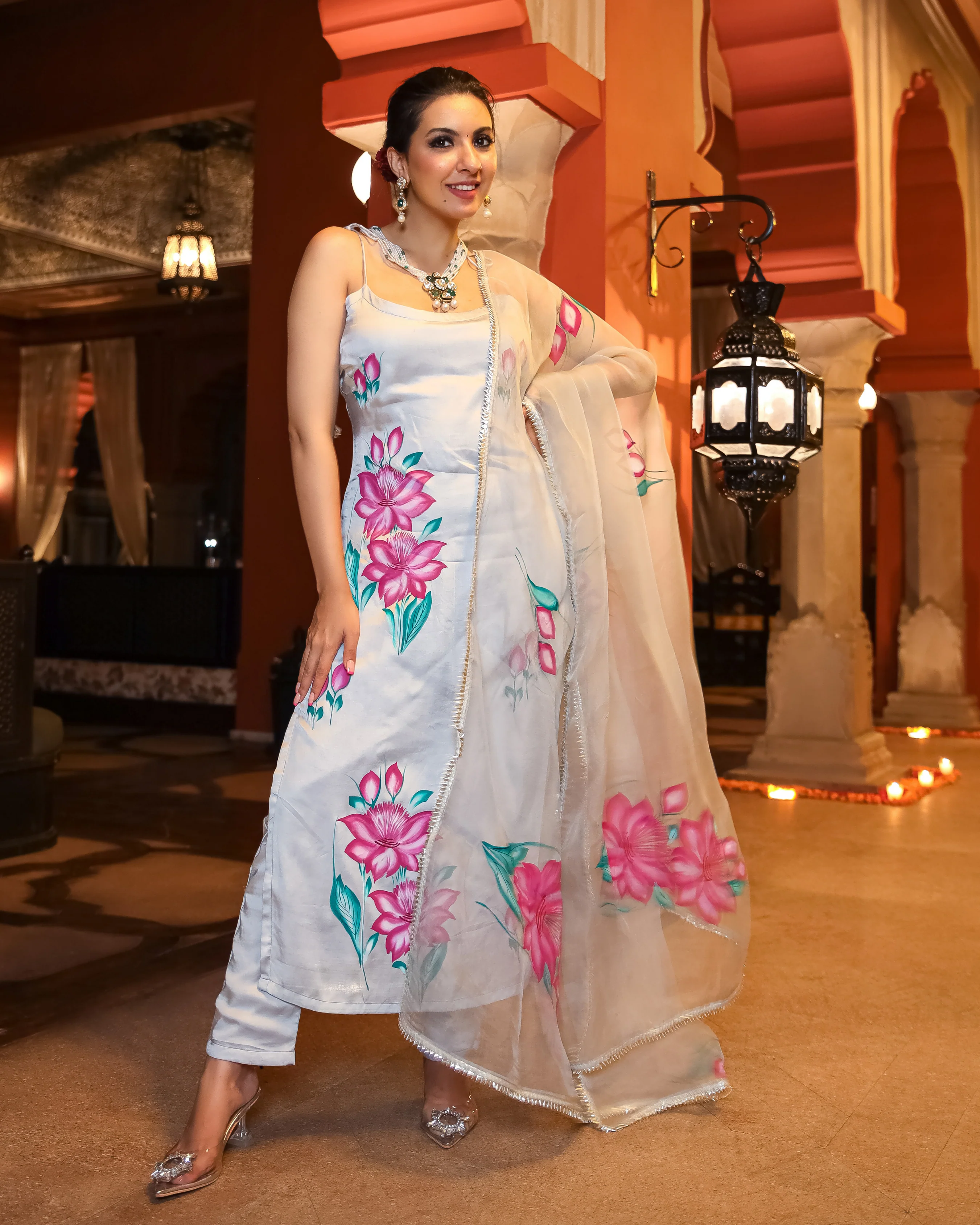 Arabic Grey Handpainted Suit Set - Image 7