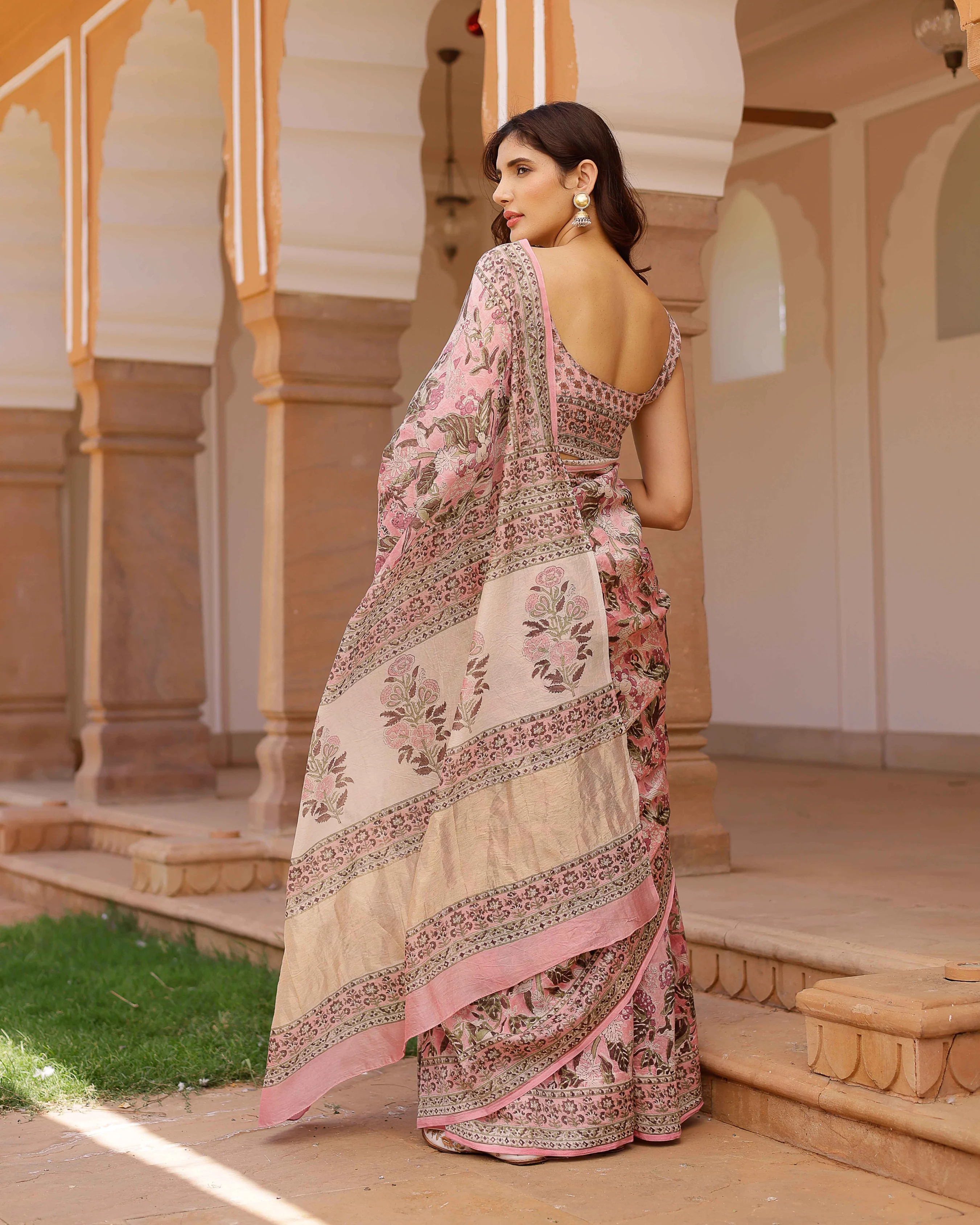 Aradhna Handblock Chanderi Saree - Image 4