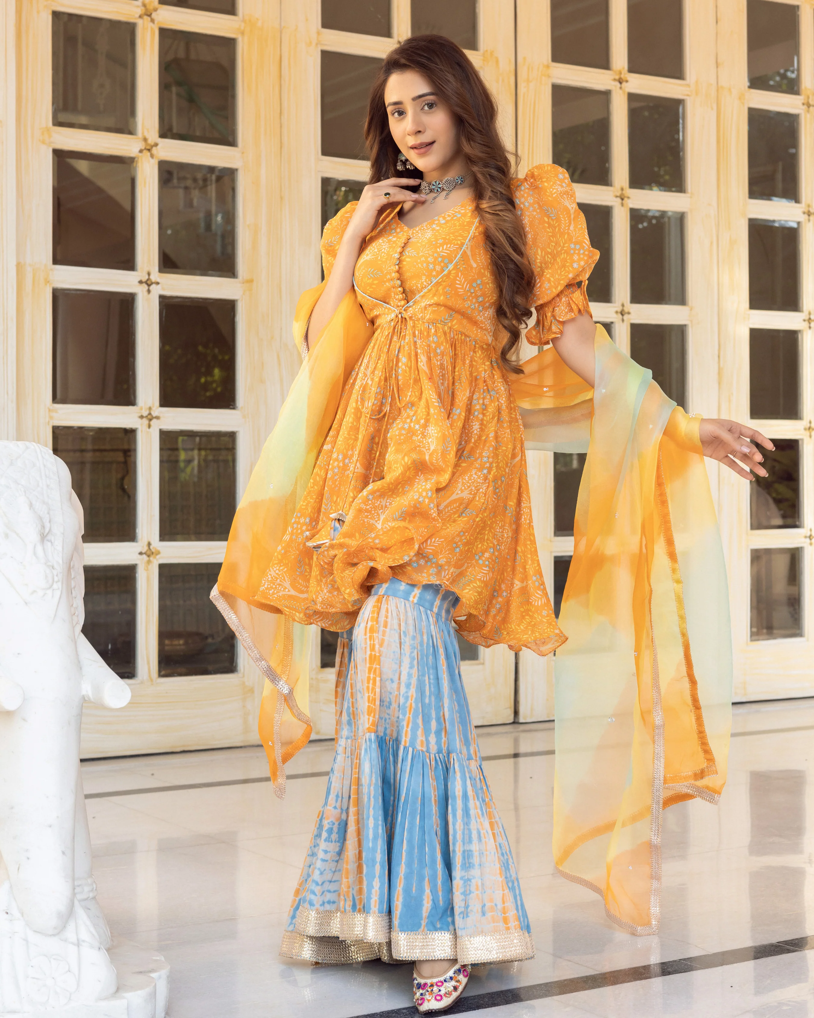 Asharfii Shibori Sharara Set - Image 2