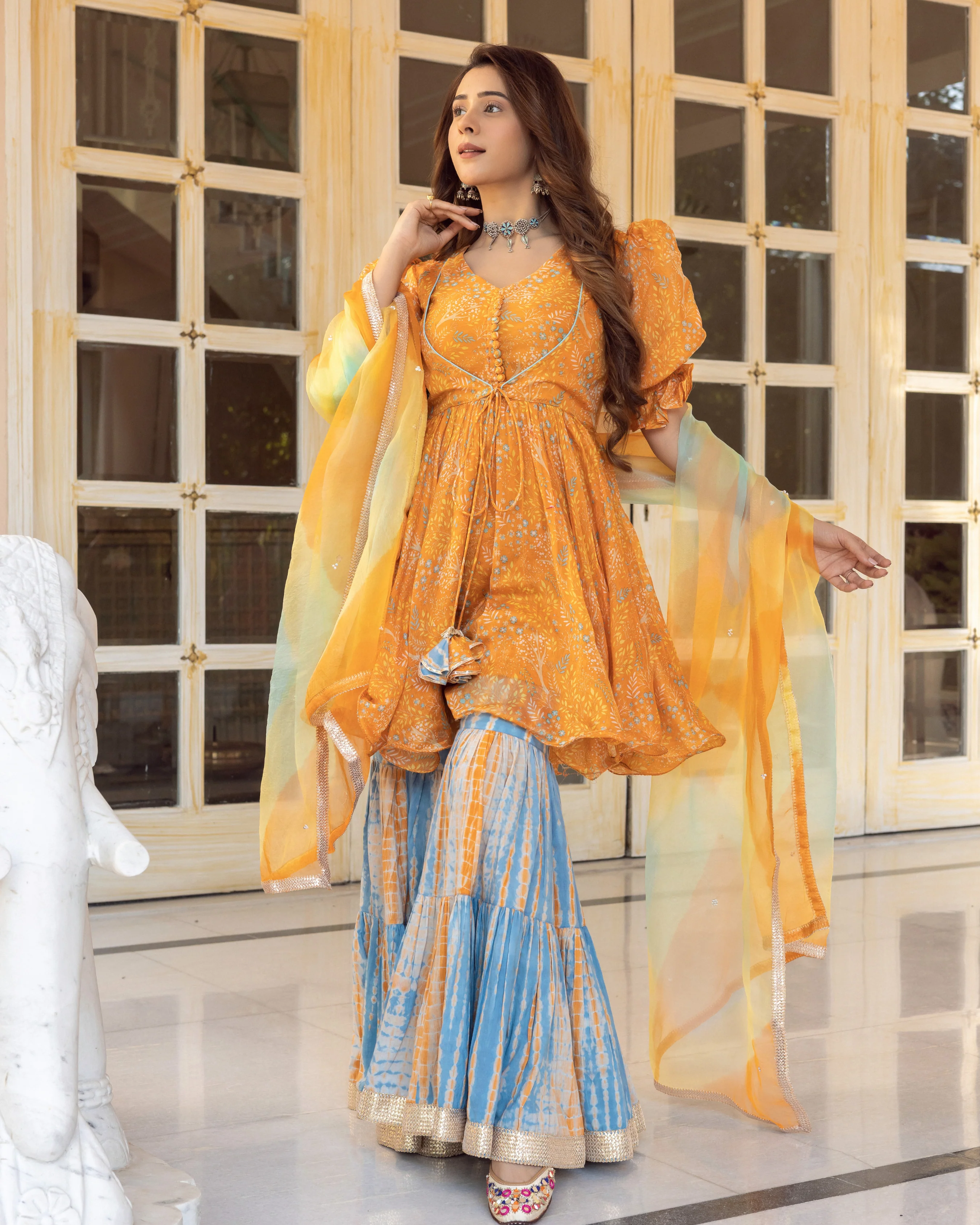 Asharfii Shibori Sharara Set - Image 3