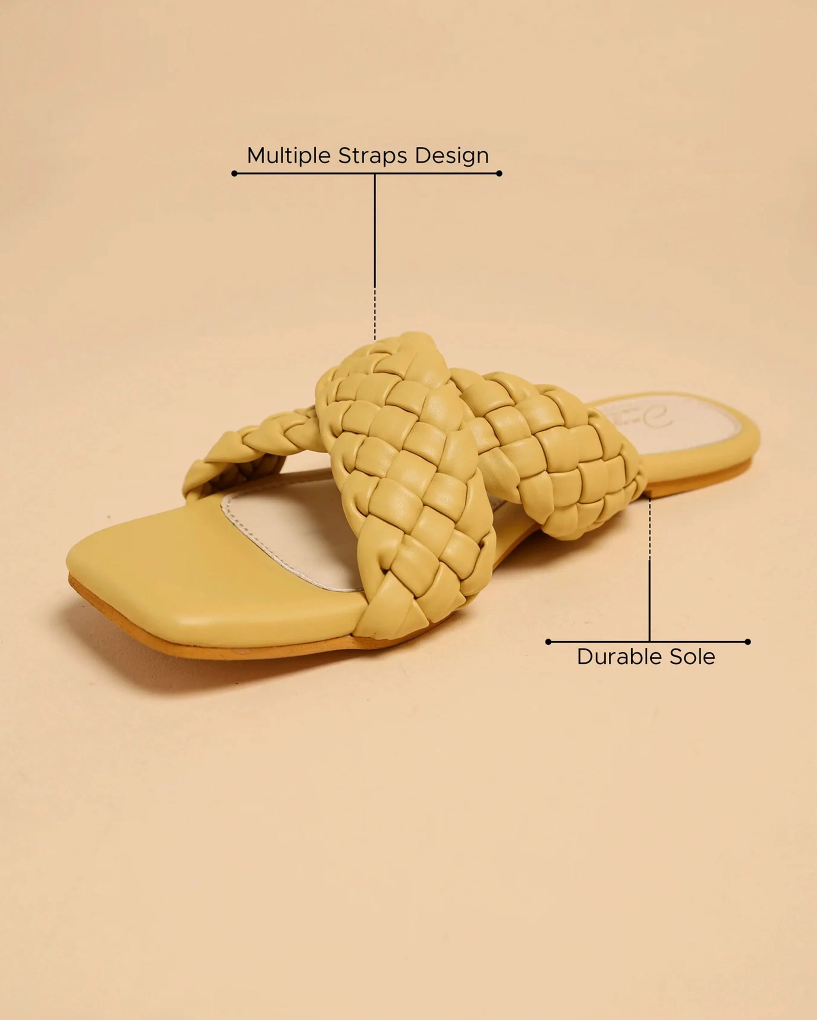 Blazing Yellow Braided Flats - Image 3