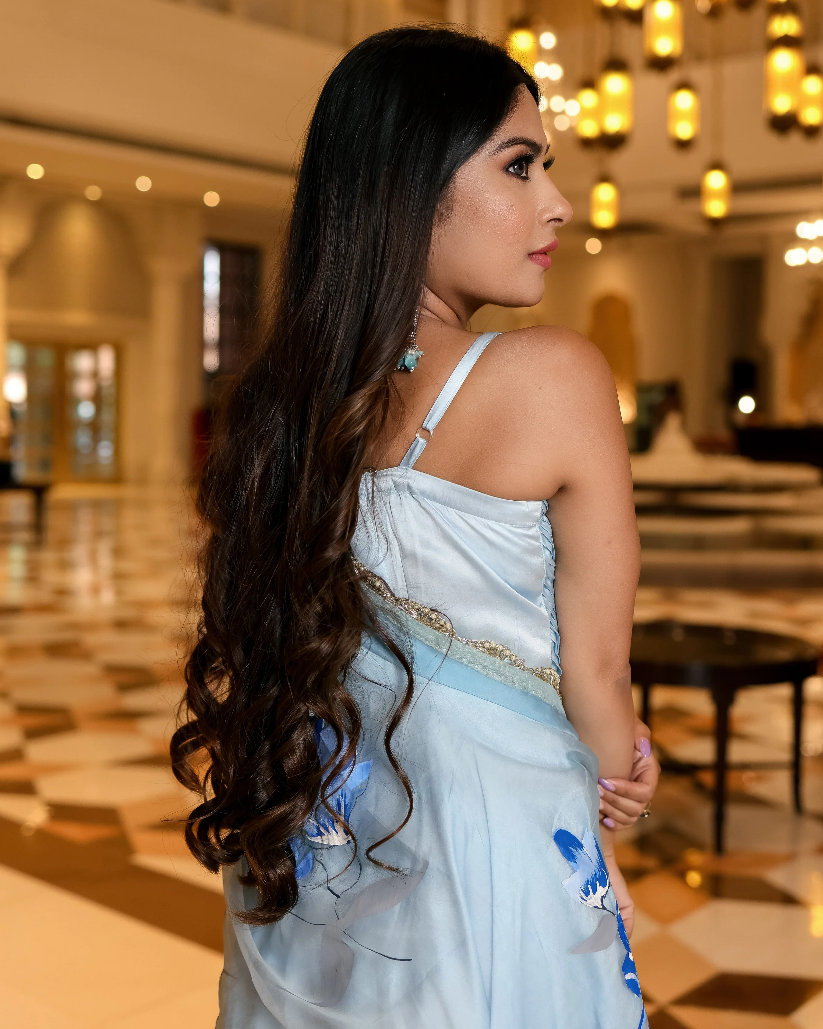 Blue Horizon Handpainted Sharara Set - Image 3