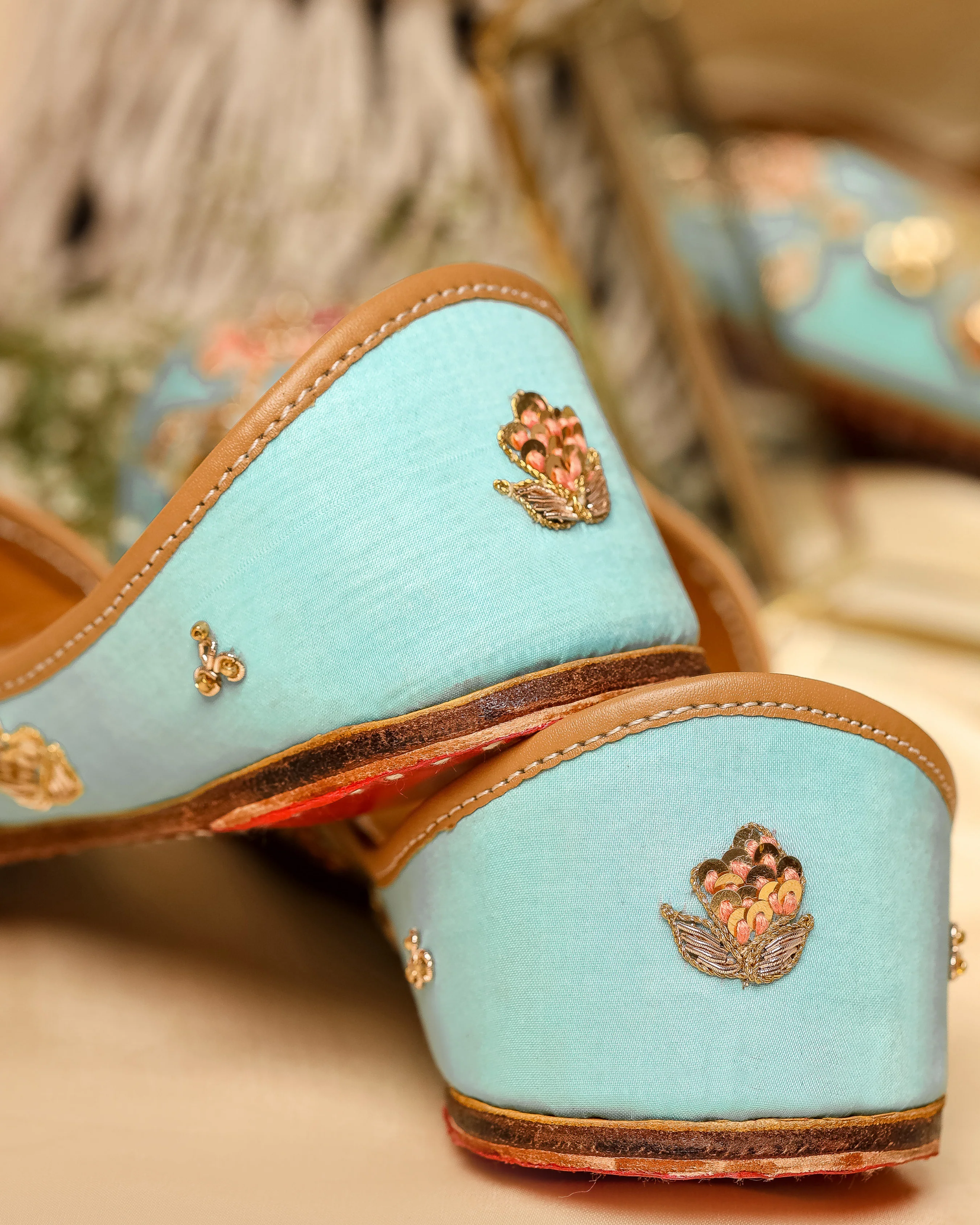 Blue Strobe Handcrafted Jutti - Image 8