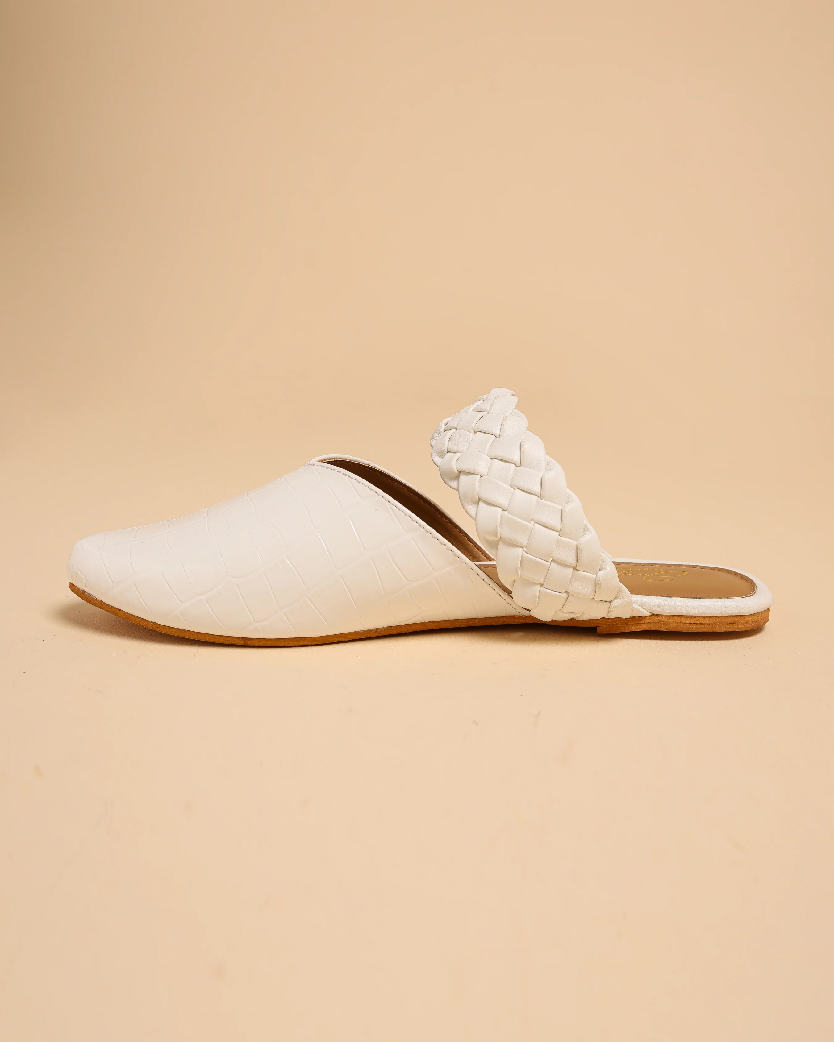 Bright White Braided Mules - Image 8