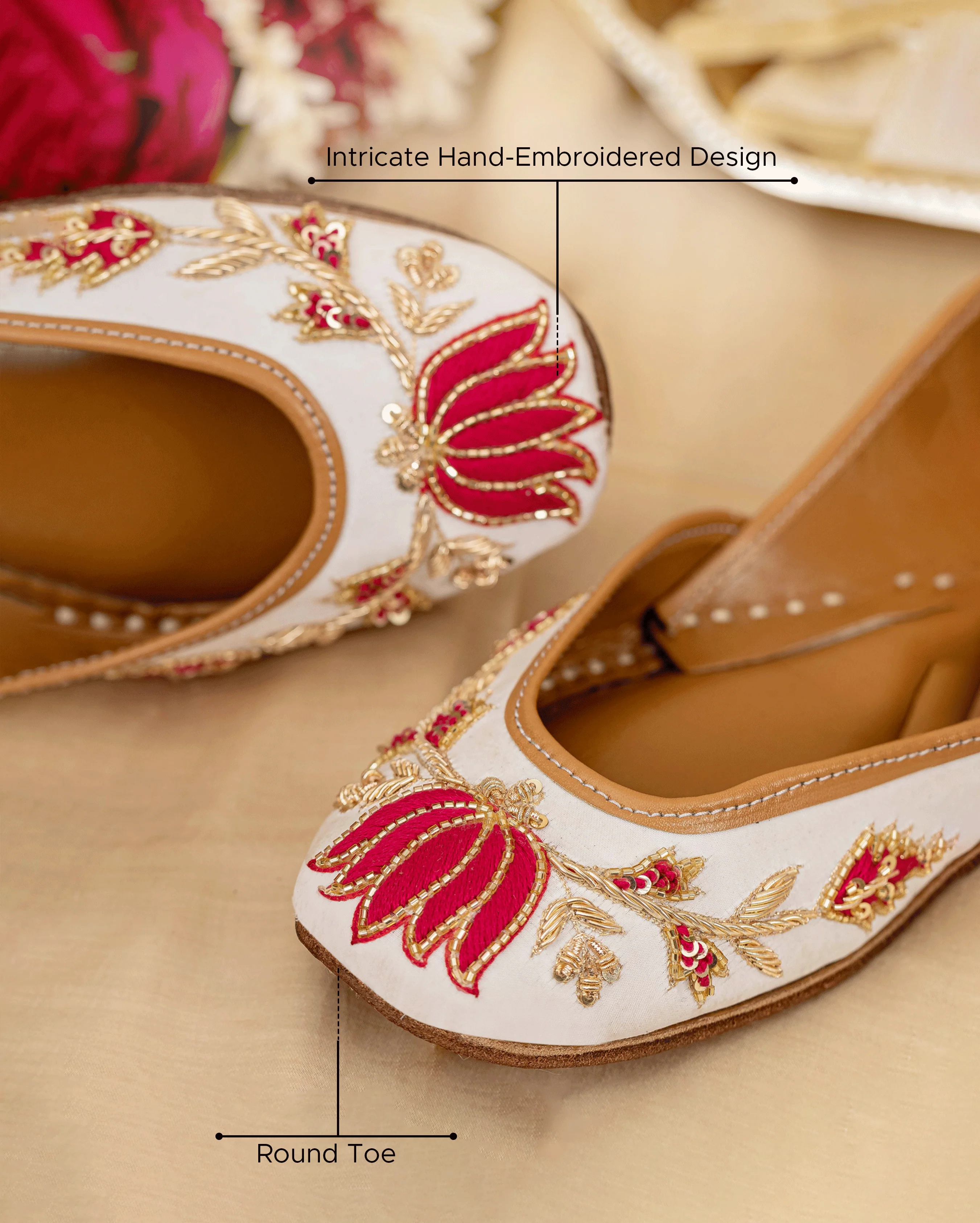 Brink Pink Handcrafted Jutti - Image 3