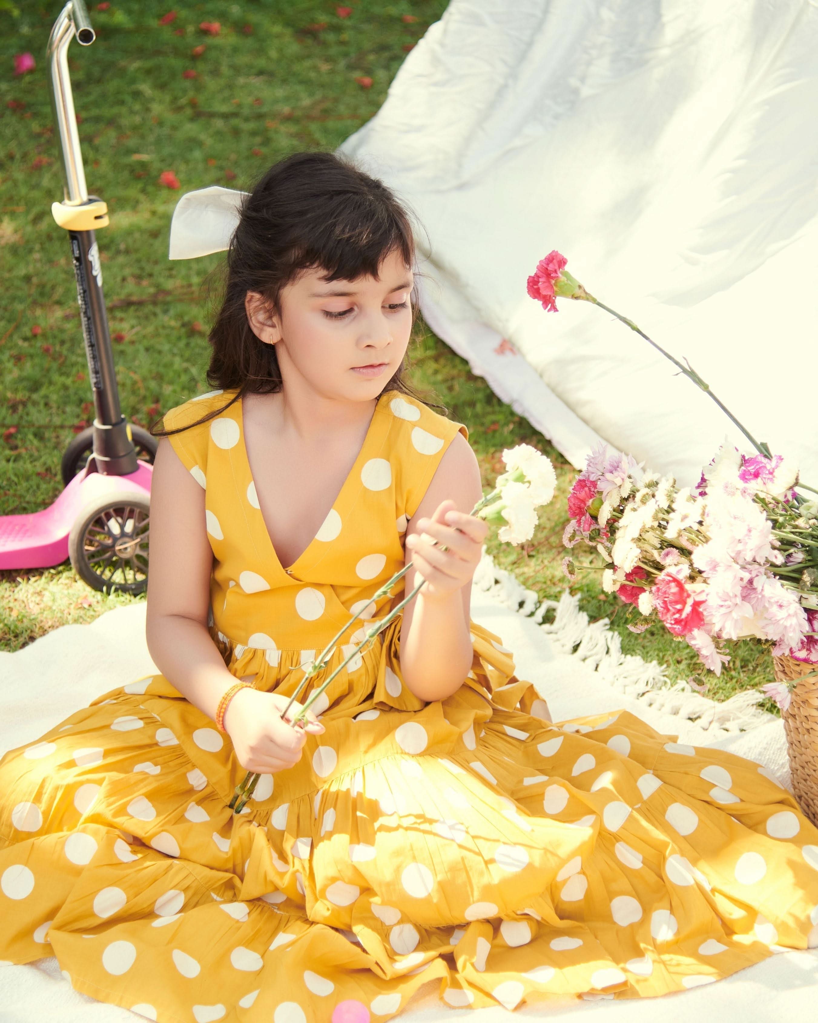 Buttercup Tier Polka Cotton Dress - Image 4
