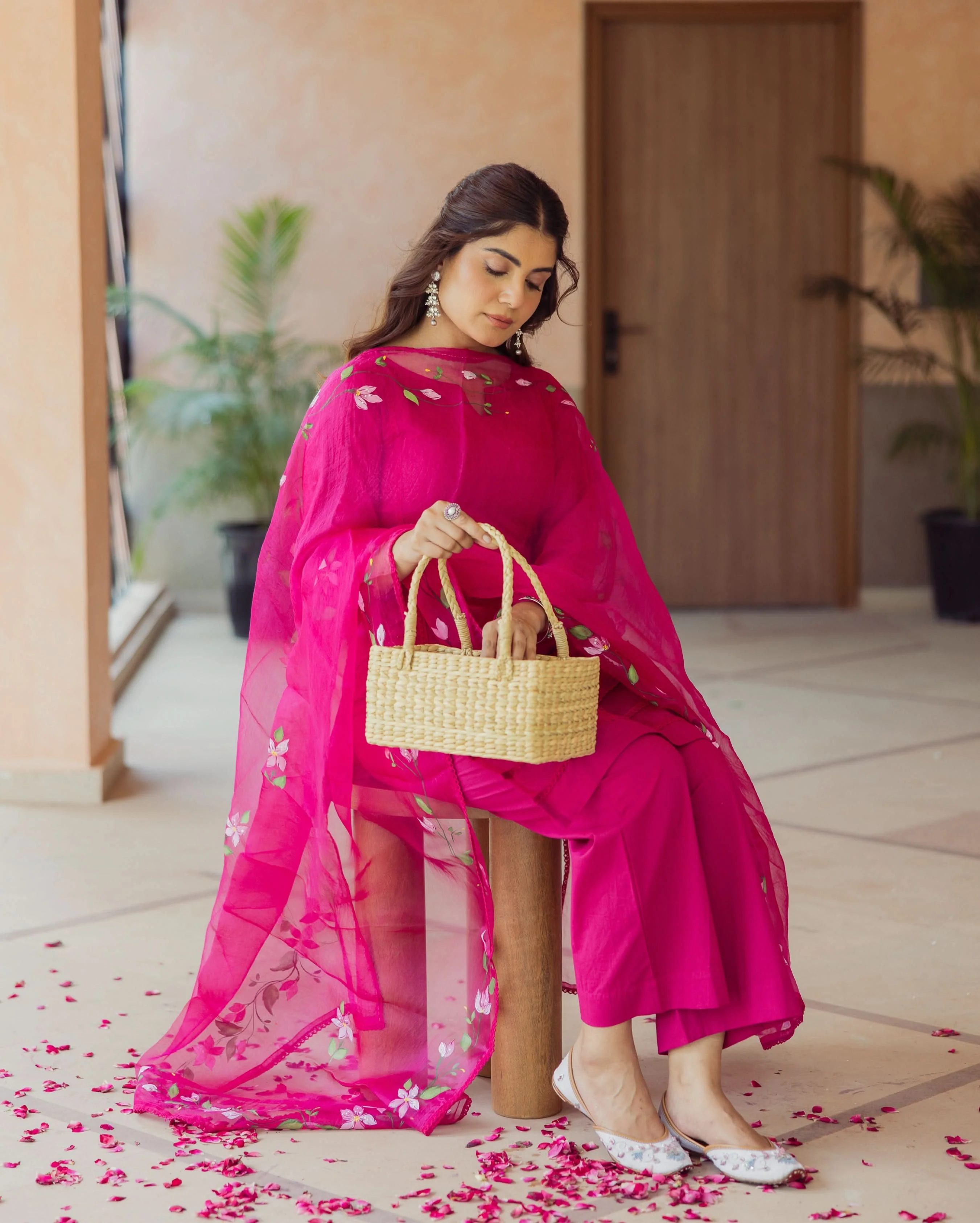 Chroma Charm Purple Handprinted Cotton Suit Set - Image 6