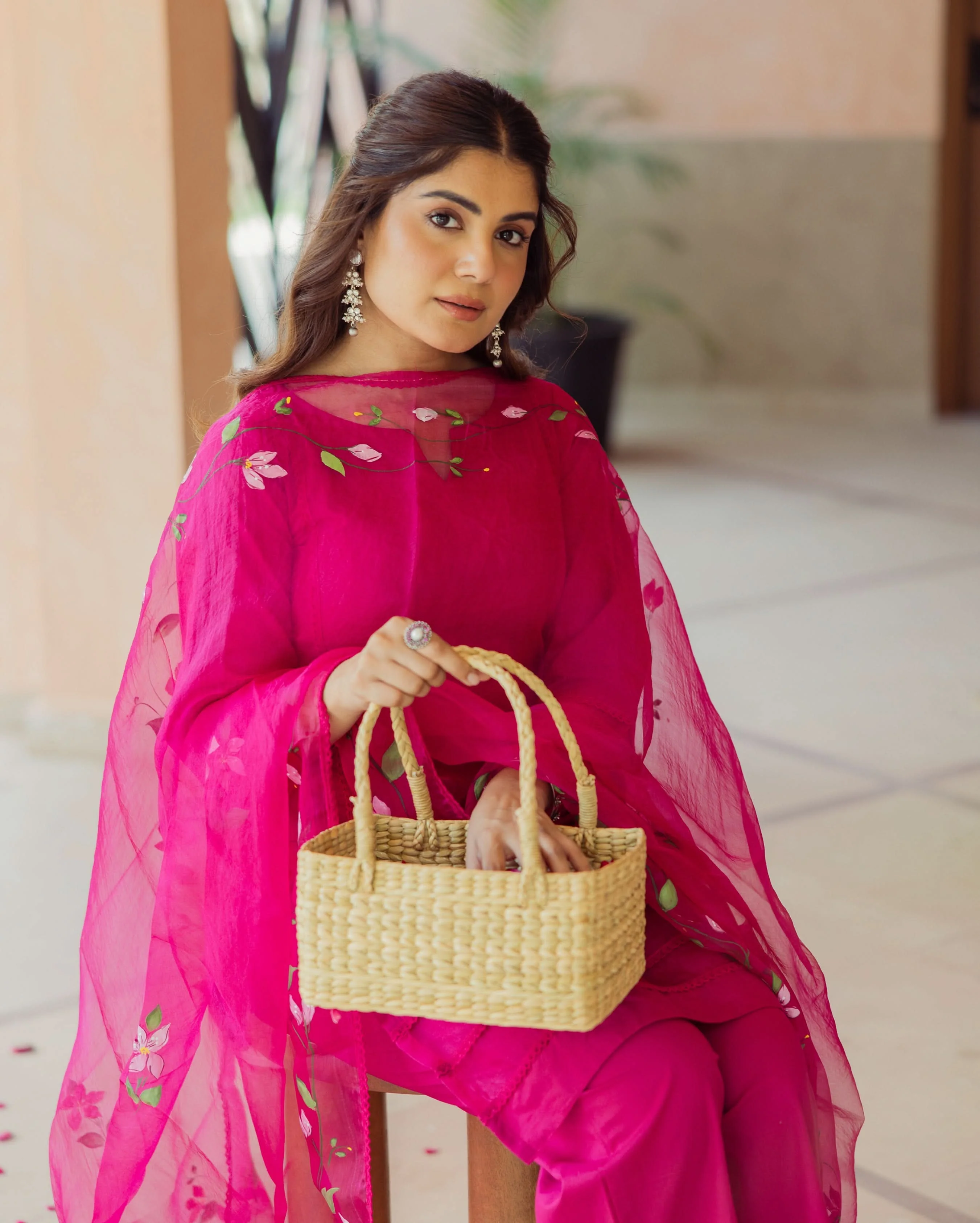 Chroma Charm Purple Handprinted Cotton Suit Set - Image 7