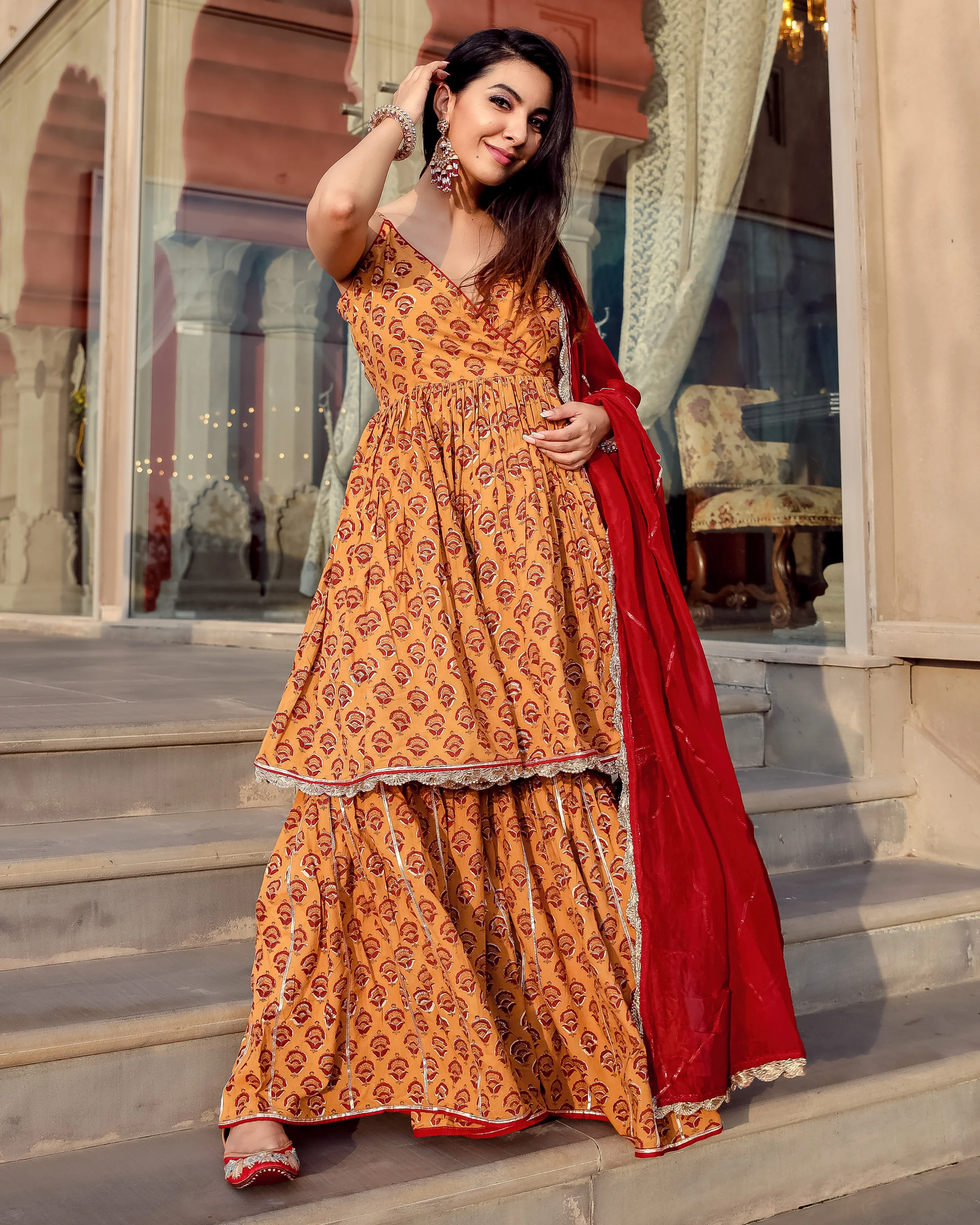 Coco Love Handblock Gota Sharara Set - Image 4