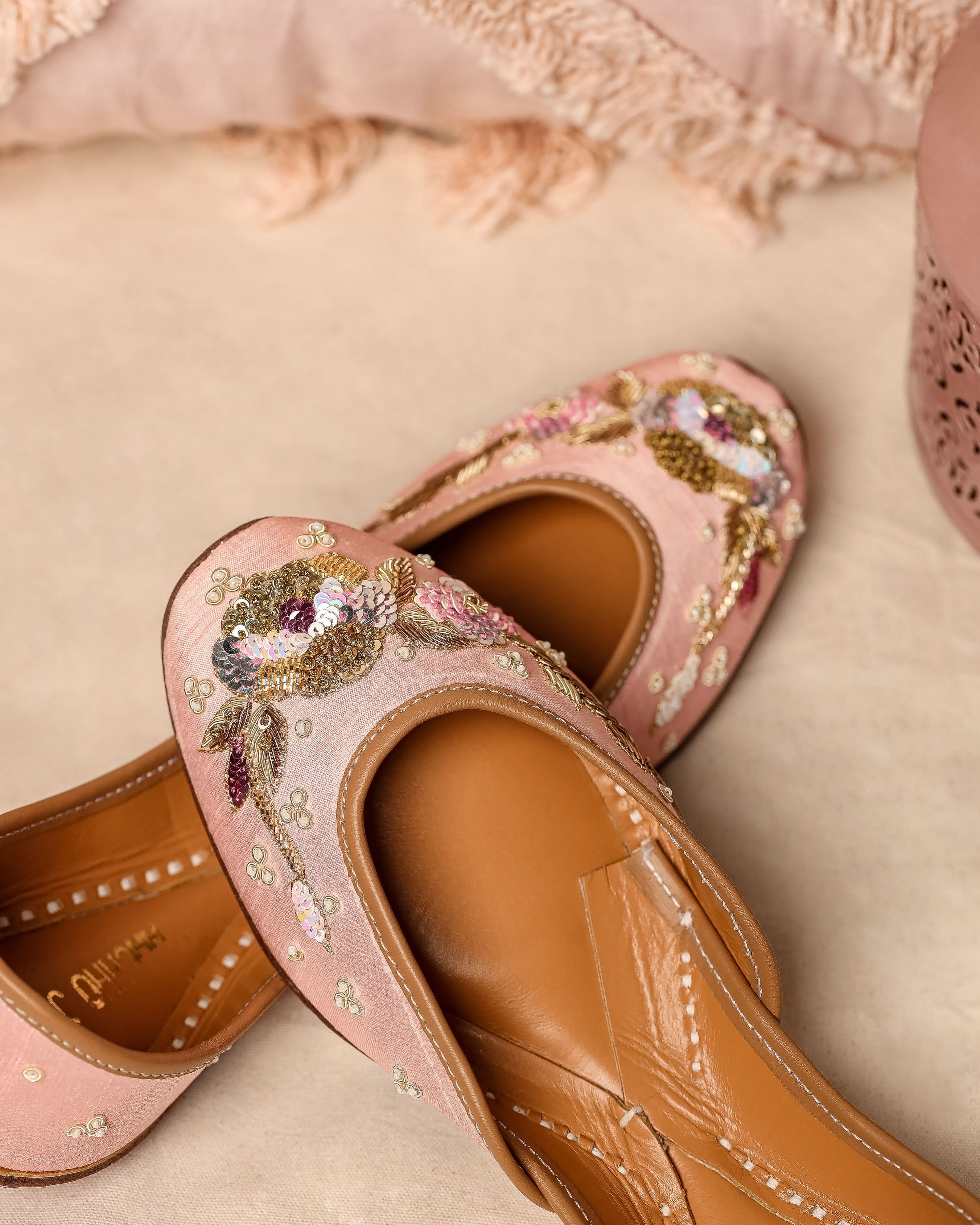 Cosmetic Peach Handcrafted Jutti - Image 5
