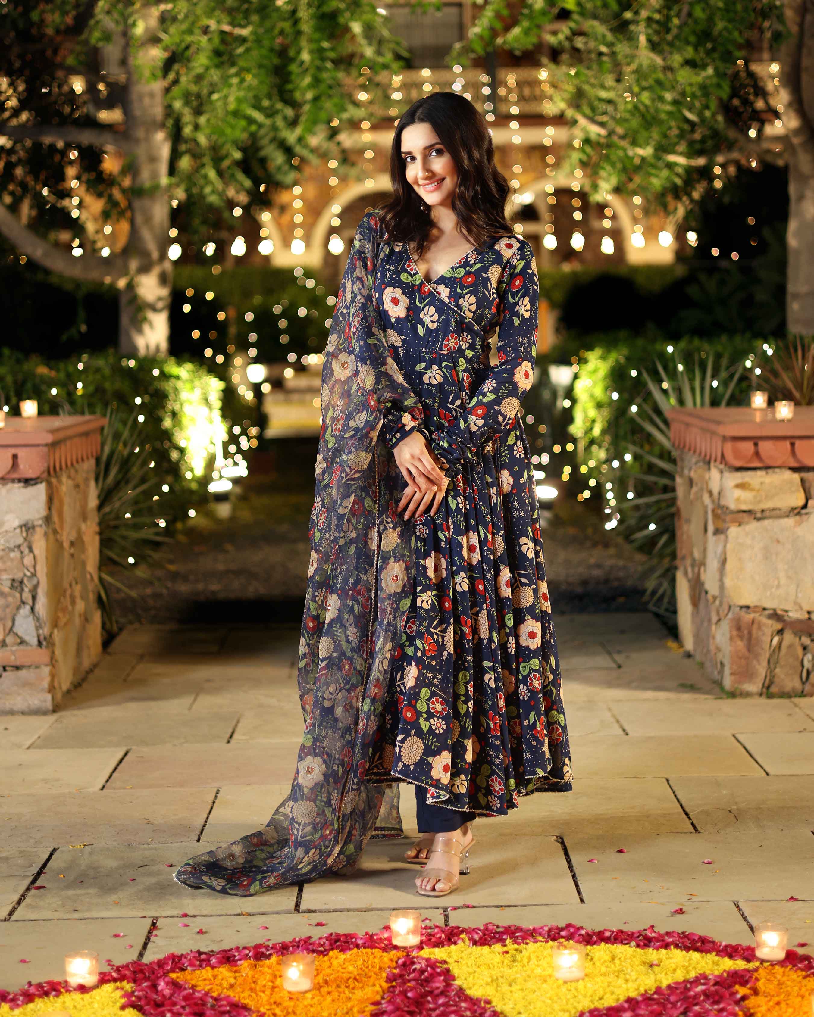 Cresty Blue Printed Muslin Suit Set - Image 2