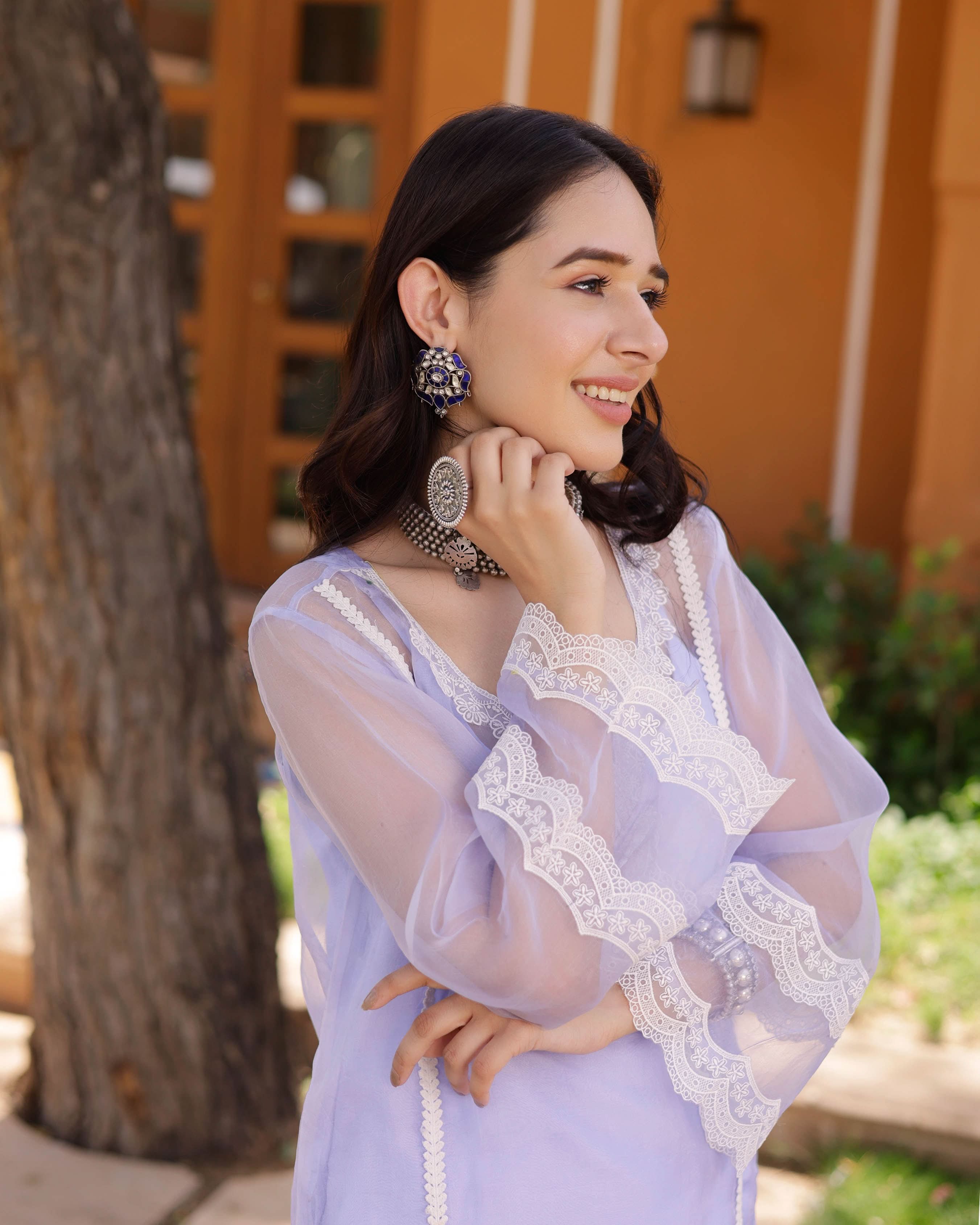 Eleanor Organza Straight Kurta Set - Image 2