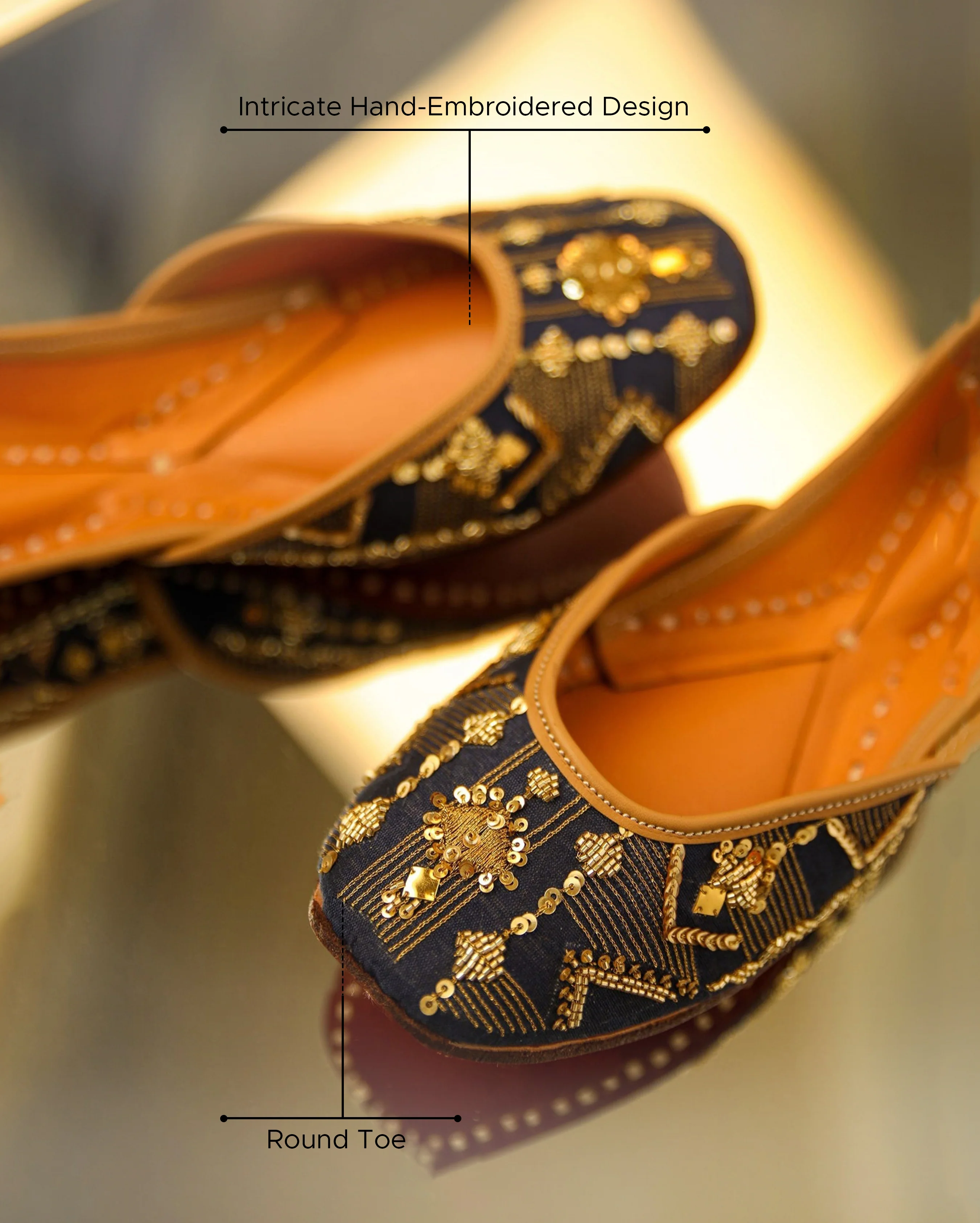 Elite Blue Handcrafted Jutti - Image 3