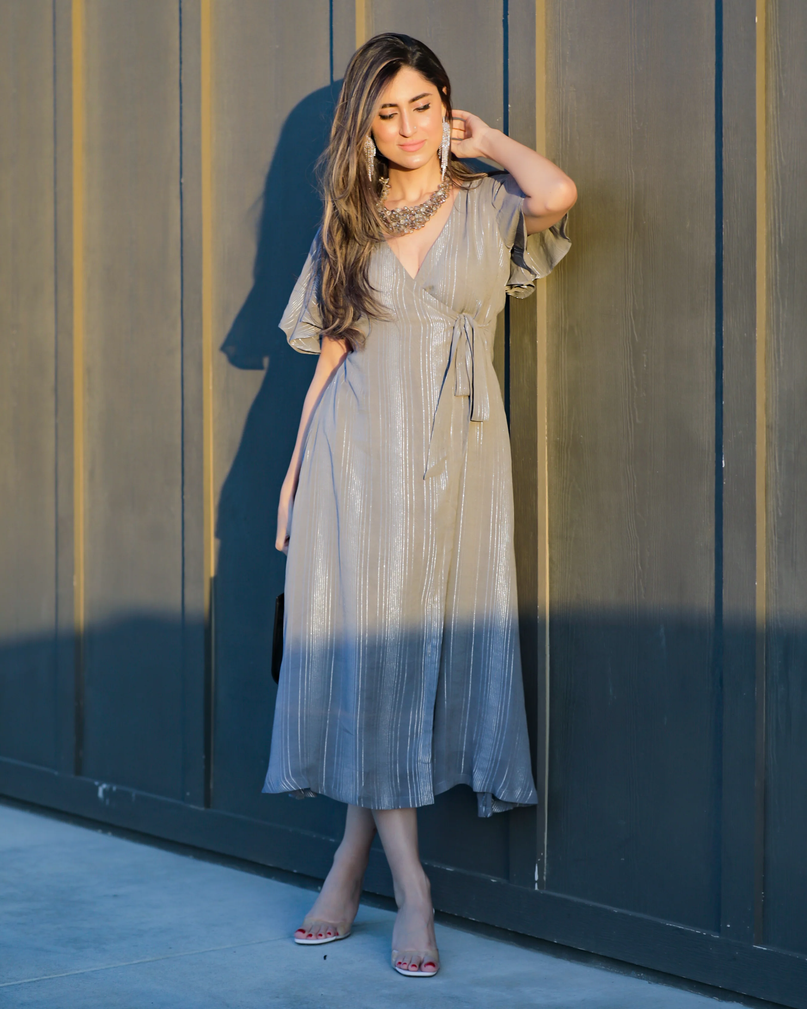 Evening Dove Lurex Dress - Image 6