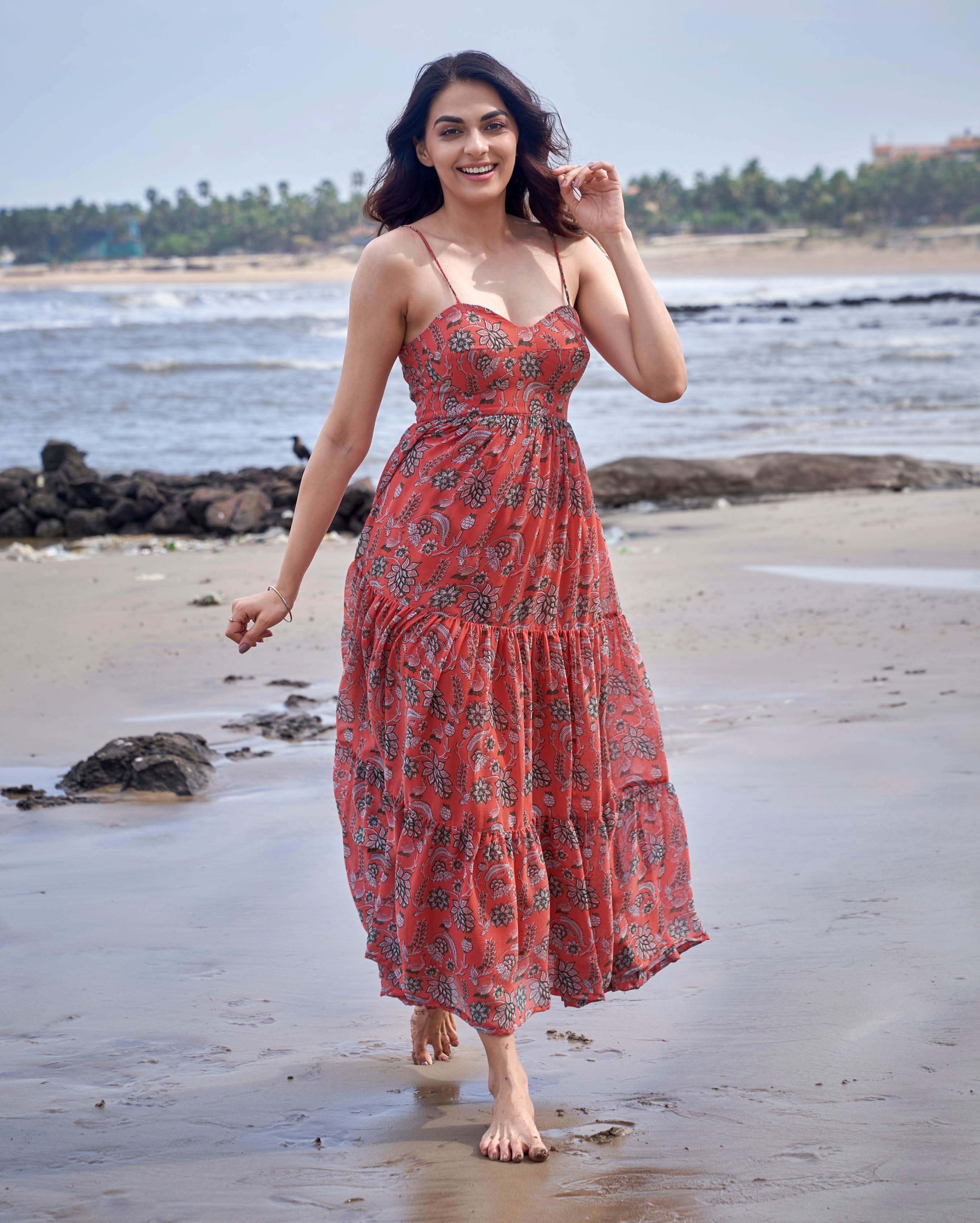 Finch Orange Printed Chiffon Dress - Image 3