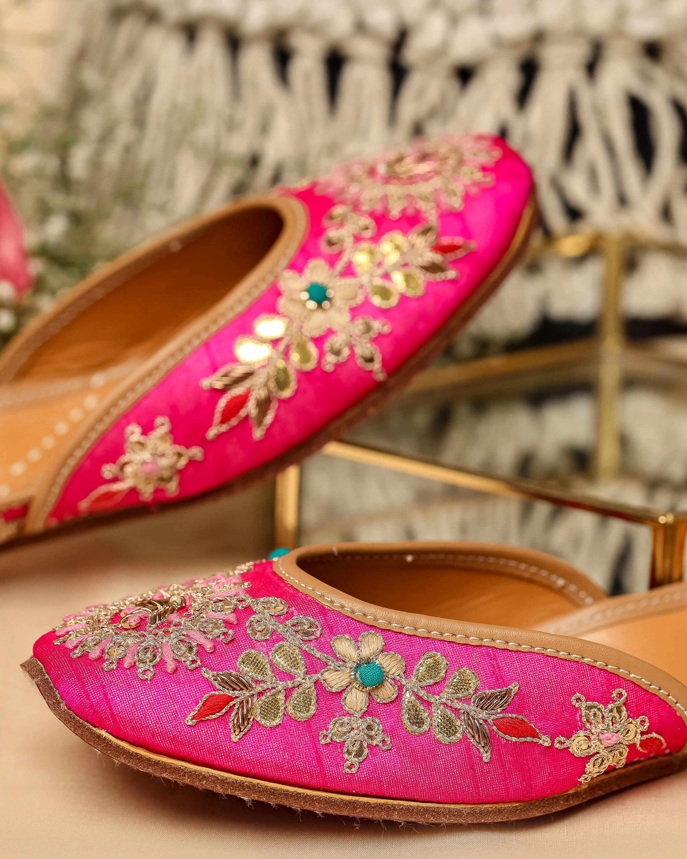 French Pink Handcrafted Jutti - Image 5