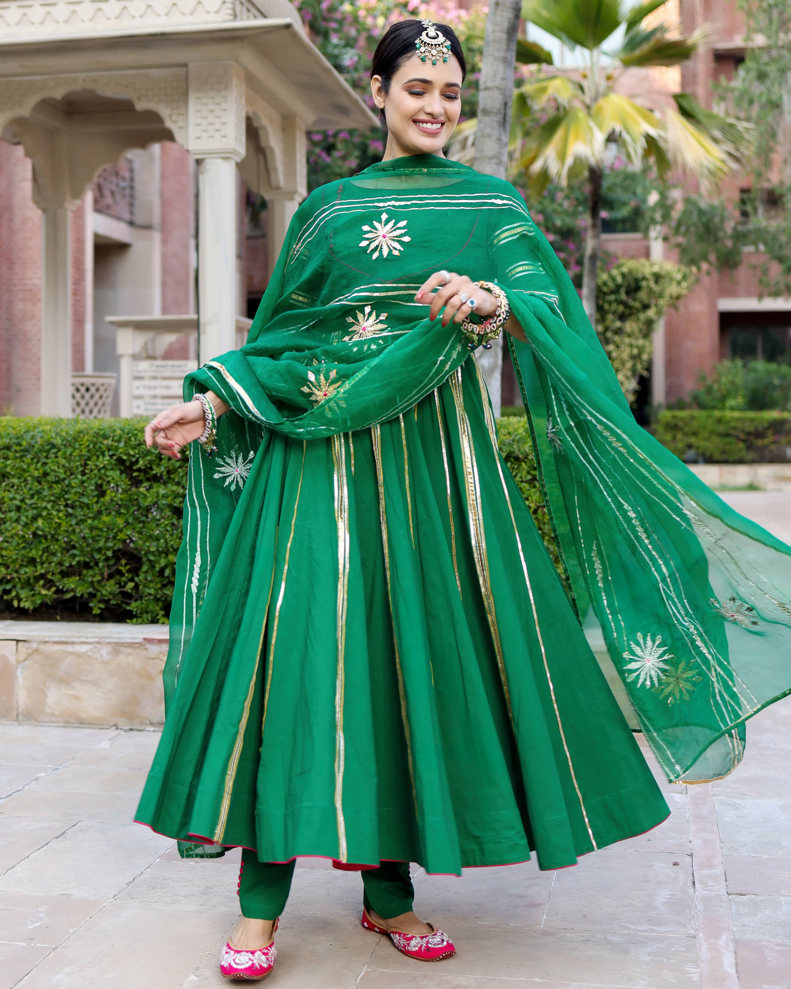 Golf Green Gotapatti Suit Set - Image 5