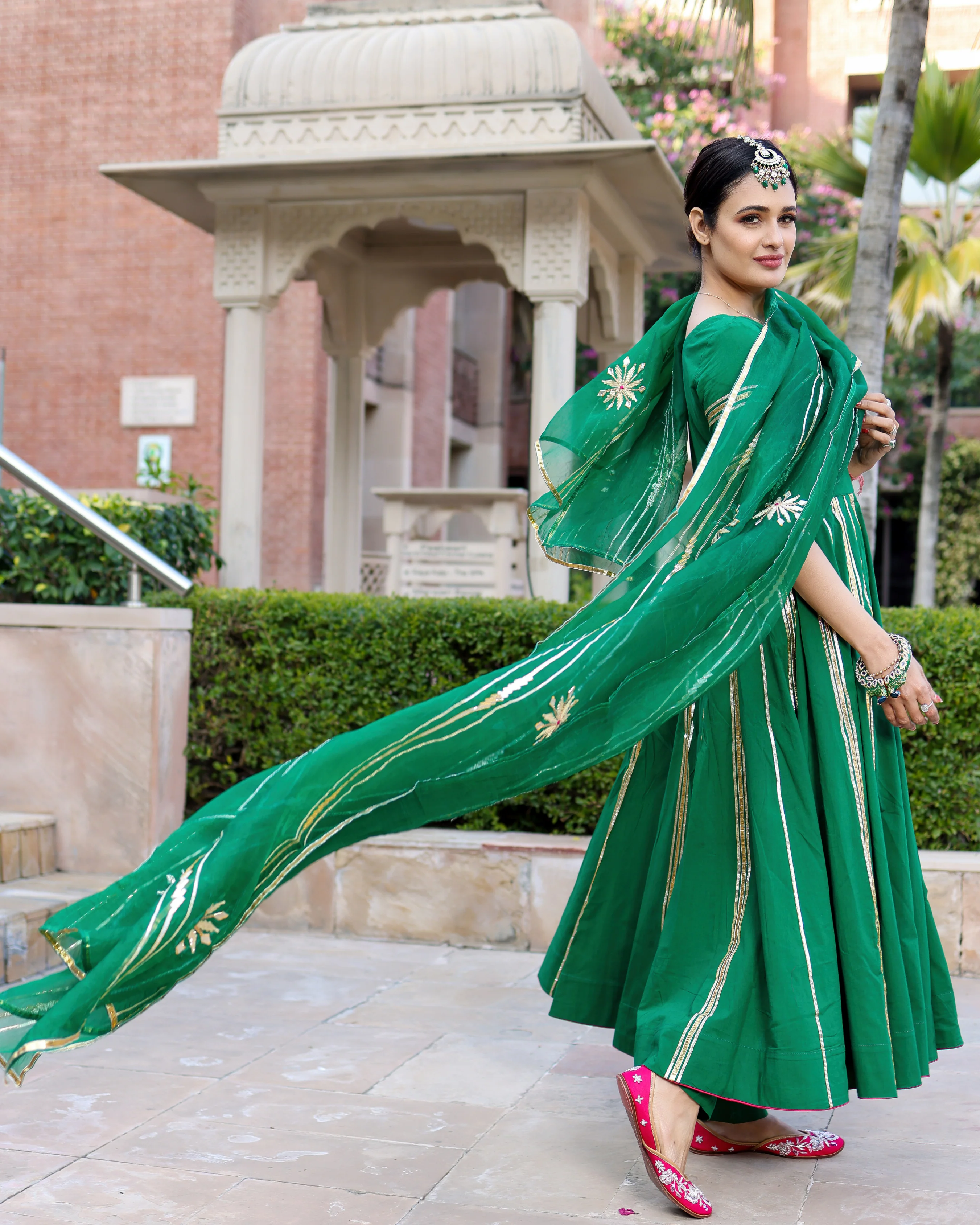 Golf Green Gotapatti Suit Set - Image 6