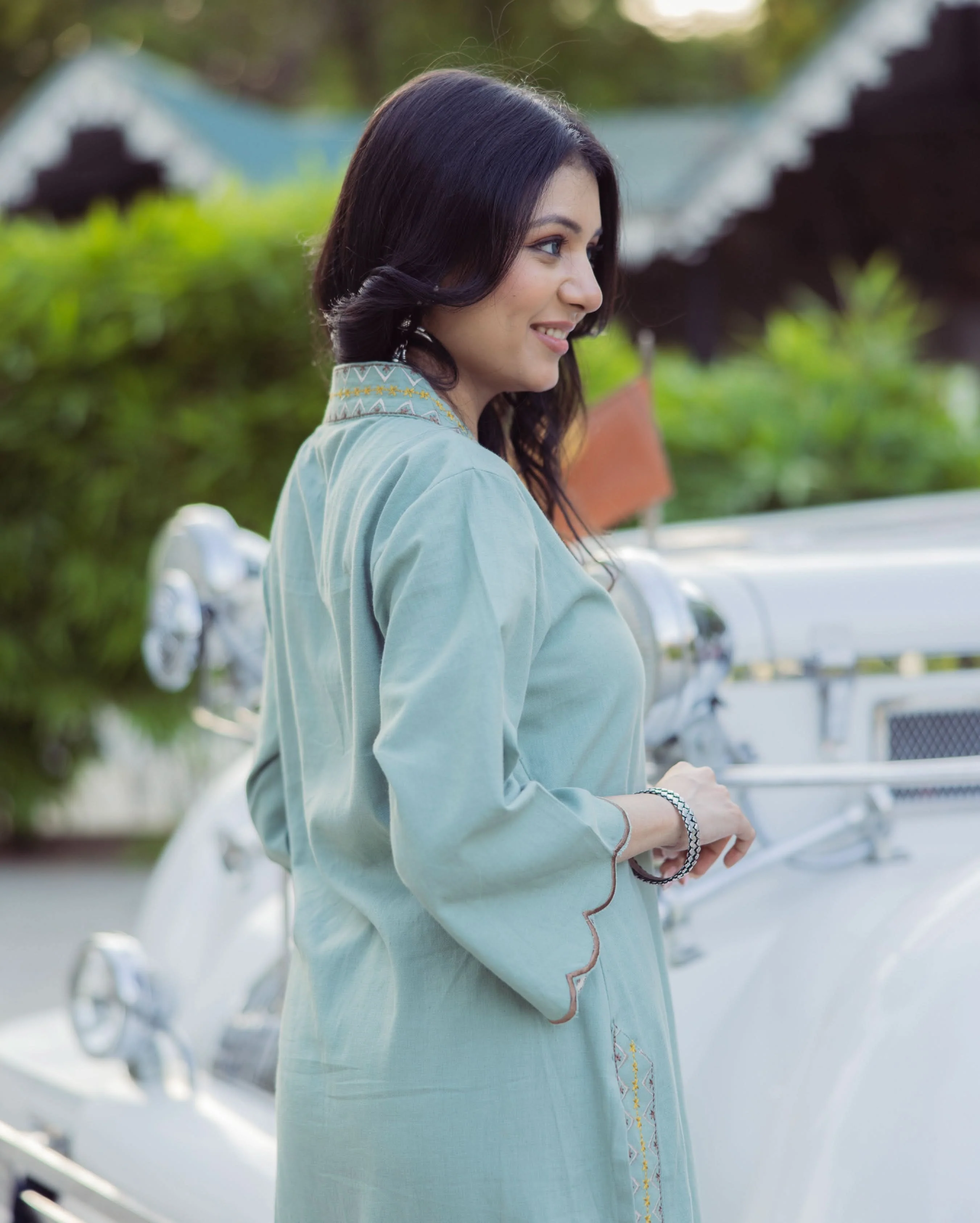 Harmony Green Embroidered Flex Kurta Set - Image 5