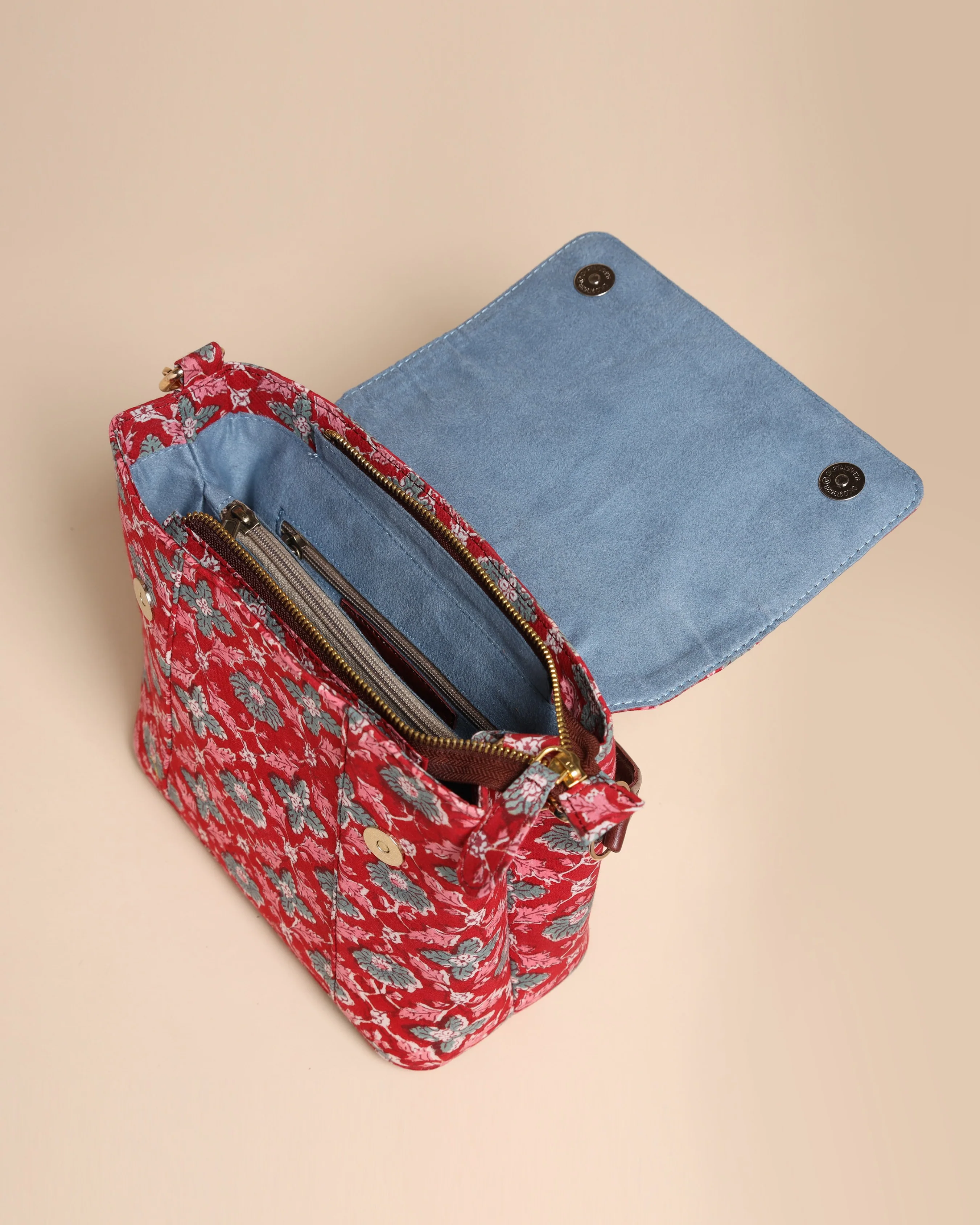 Honeycrisp Cotton Blockprinted Medium Shoulder Bag - Image 5