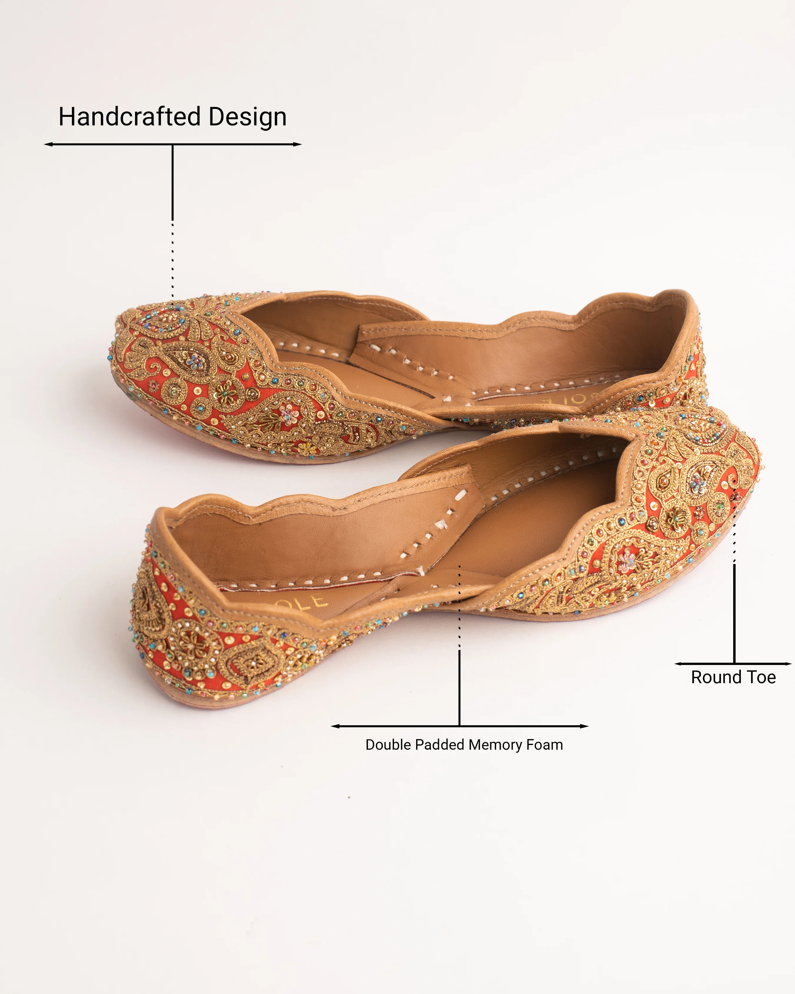 Hunar Red Handcrafted Jutti - Image 2