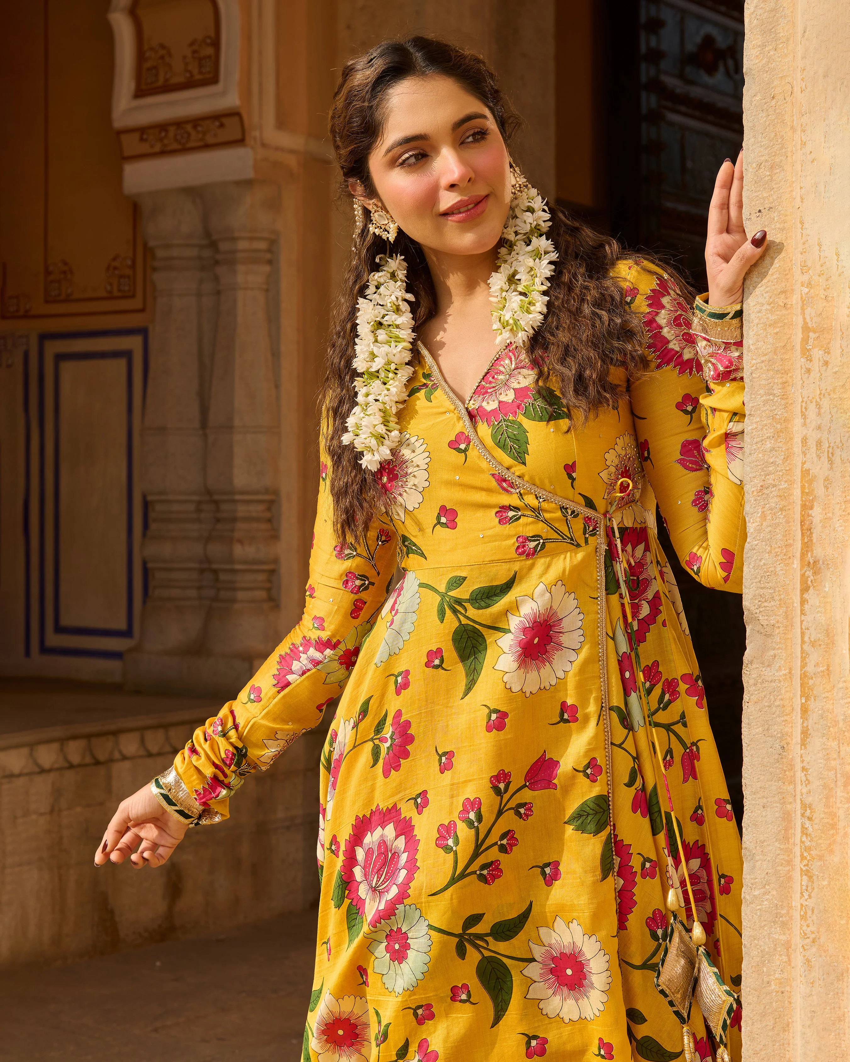 Iltija Yellow Printed Chanderi Suit Set - Image 5