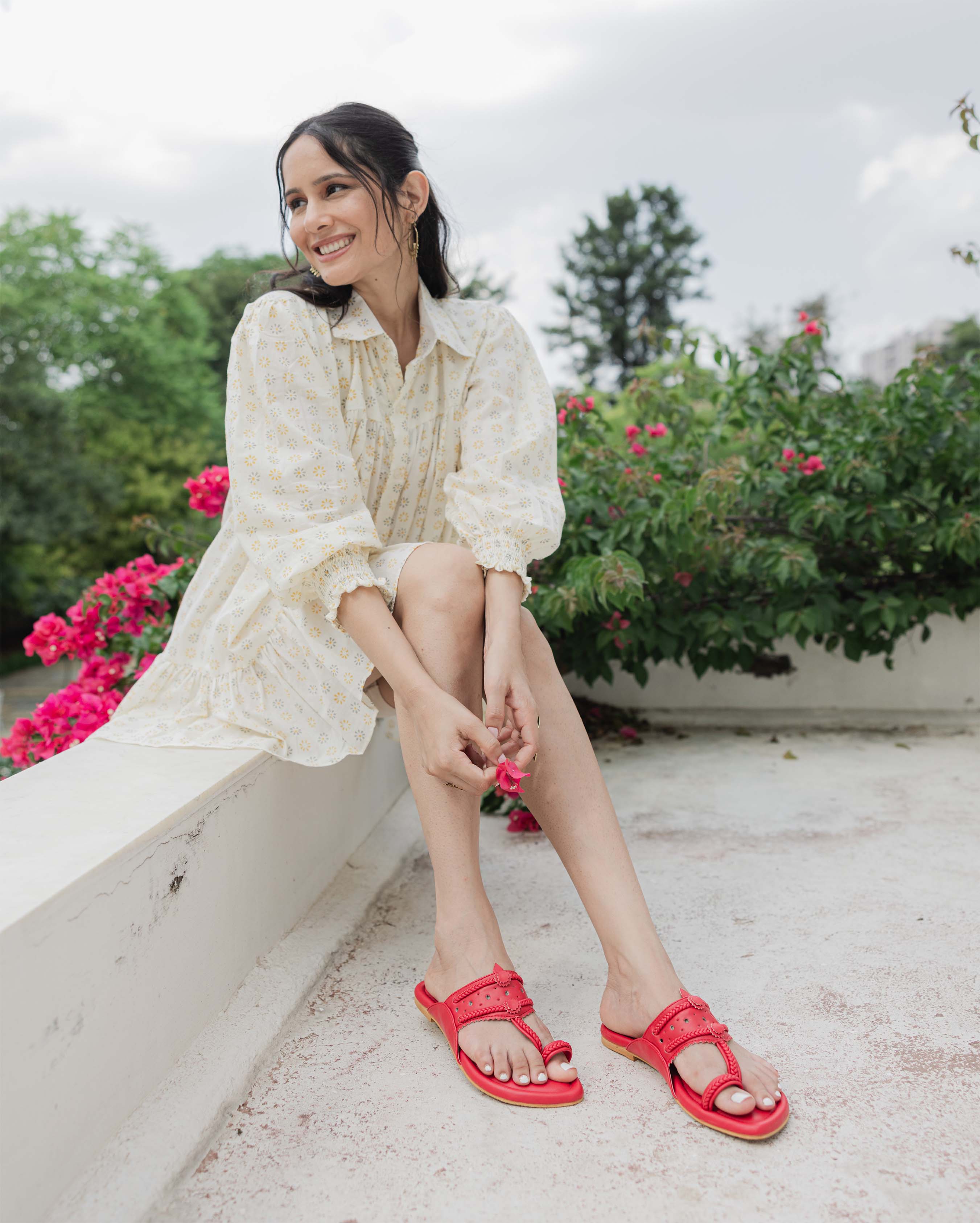 Indian Red Solid Kolha Flats - Image 7