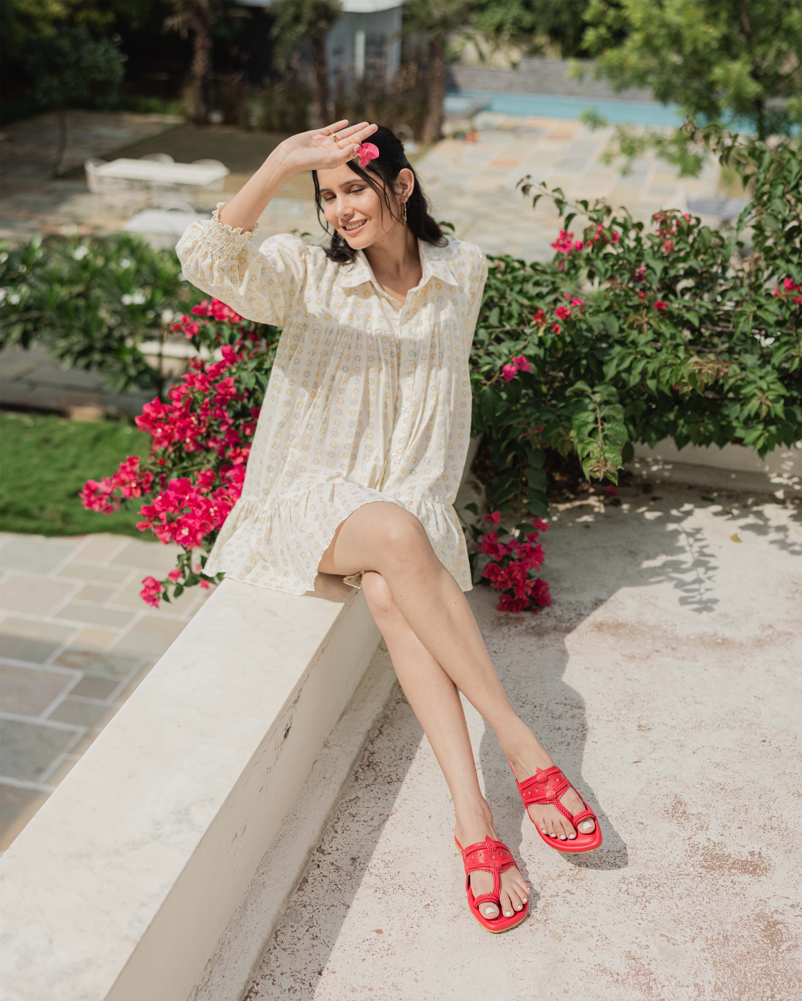 Indian Red Solid Kolha Flats - Image 8