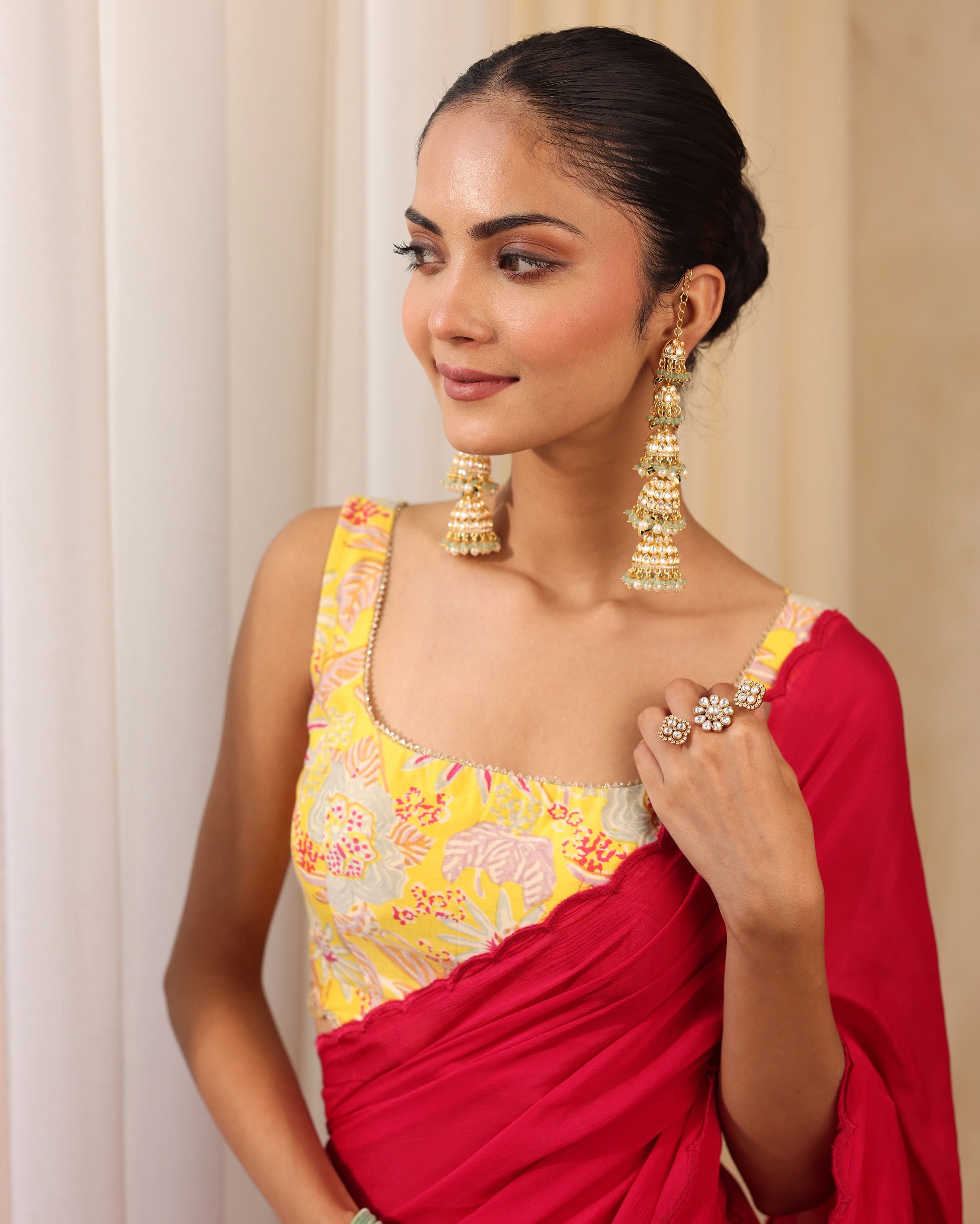 Ishani Yellow Printed Blouse - Image 4