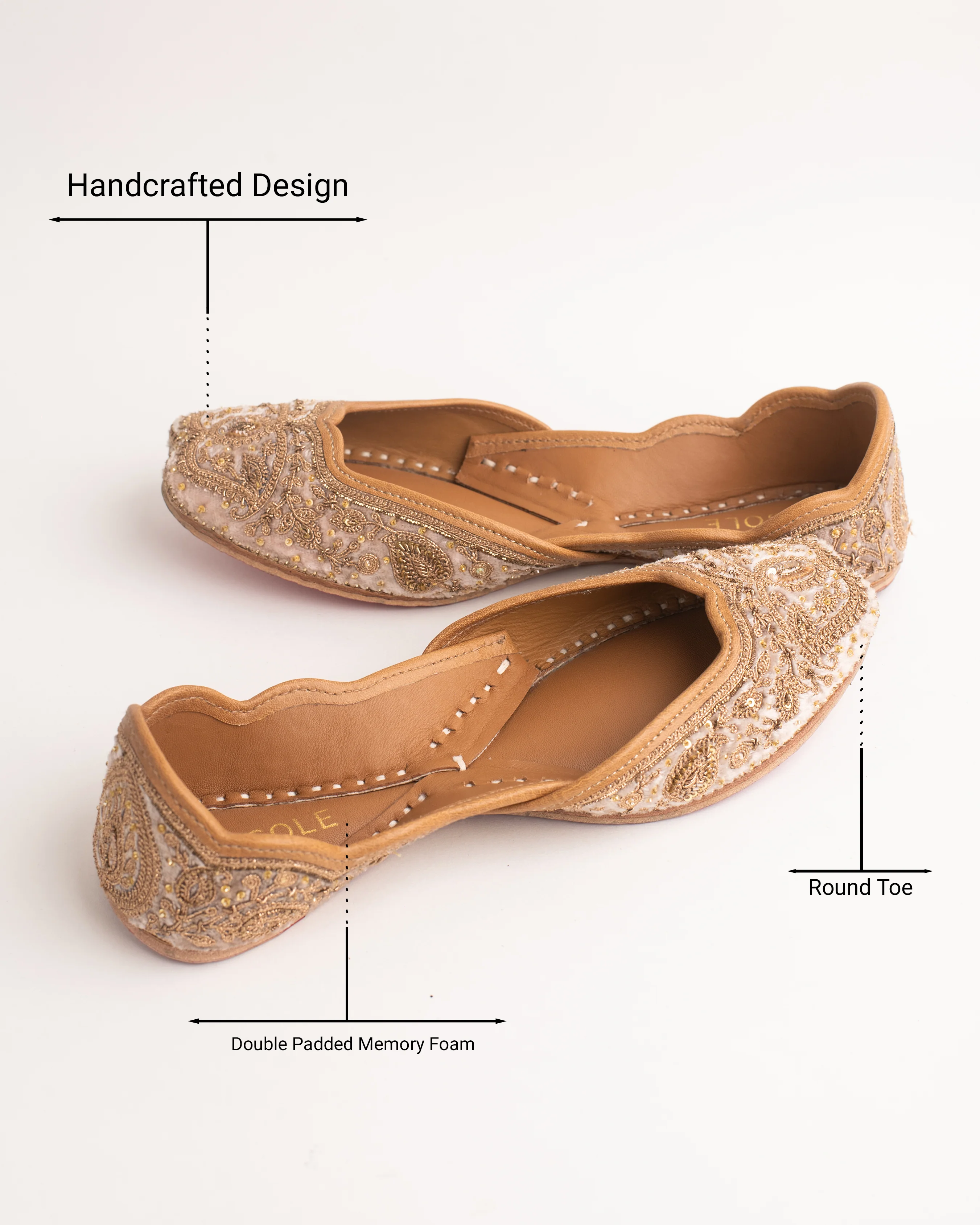 Jashn White Handcrafted Jutti - Image 2