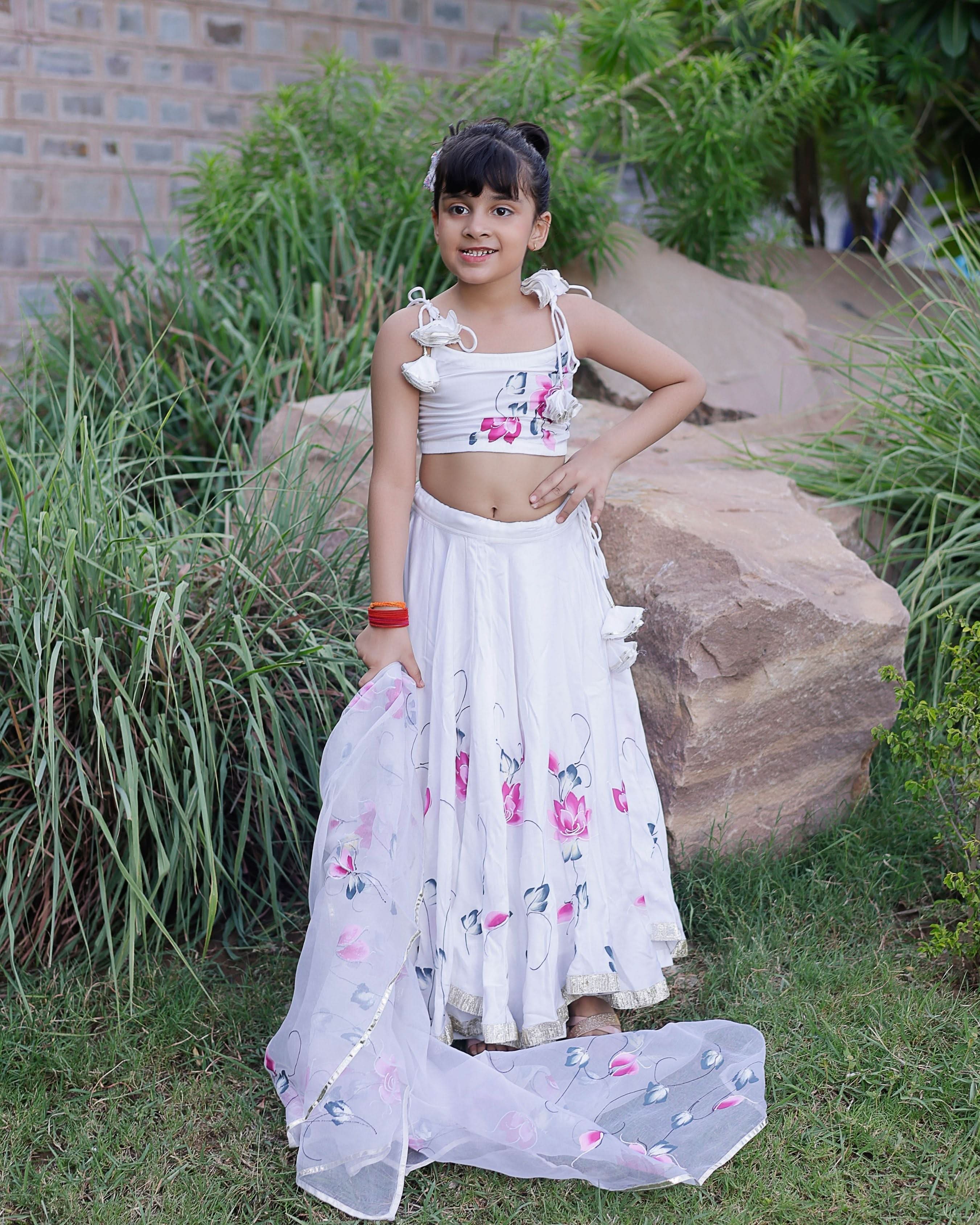 Kailini Satin Handpainted Lehenga Set - Image 2