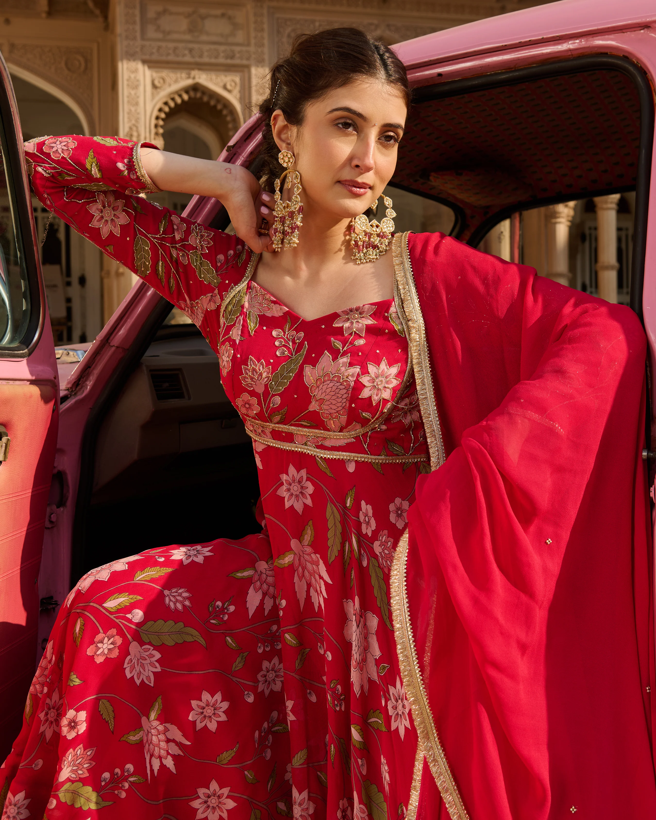 Kashish Pink Printed Georgette Suit Set - Image 5