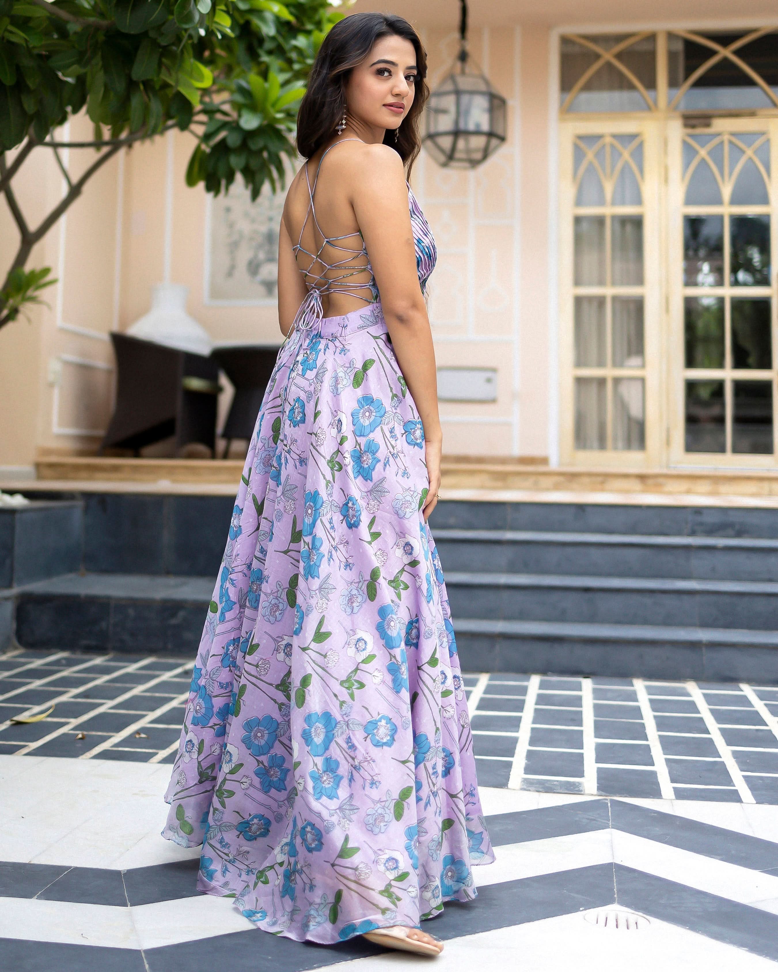 Kresla Pleated Chanderi Dress - Image 3