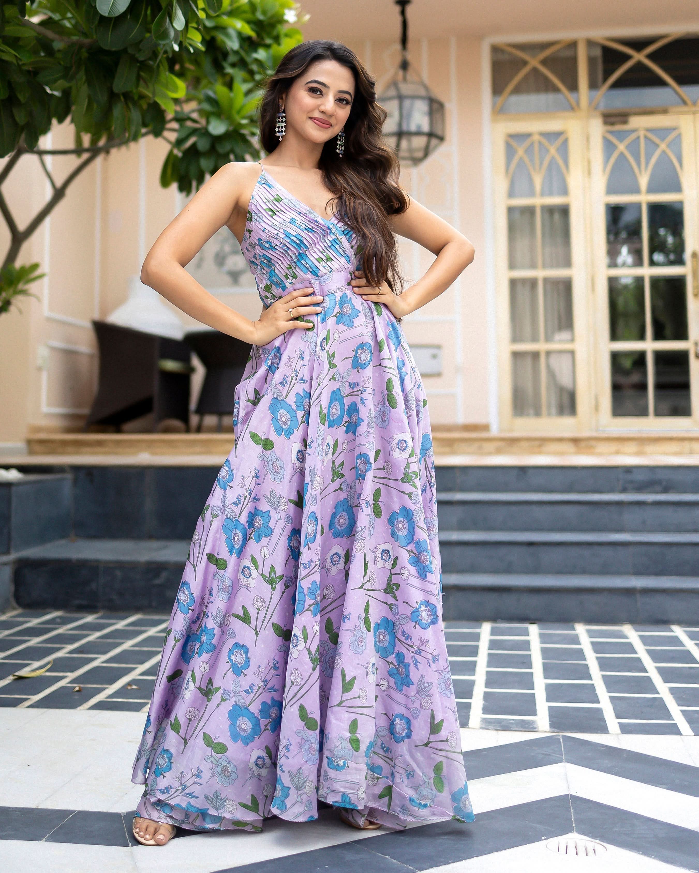 Kresla Pleated Chanderi Dress - Image 4