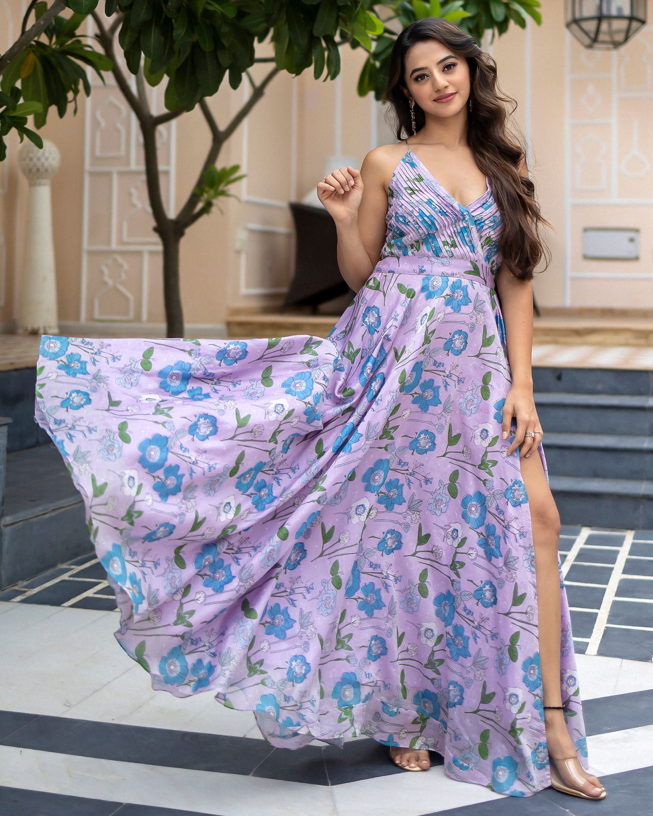 Kresla Pleated Chanderi Dress - Image 5
