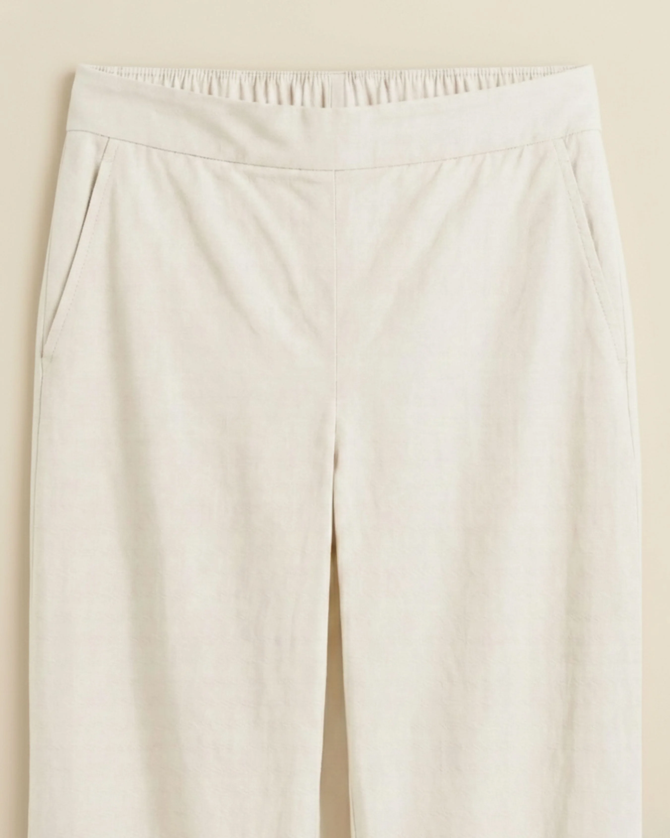 Kriya Off White Cotton Solid Straight Pants - Image 5