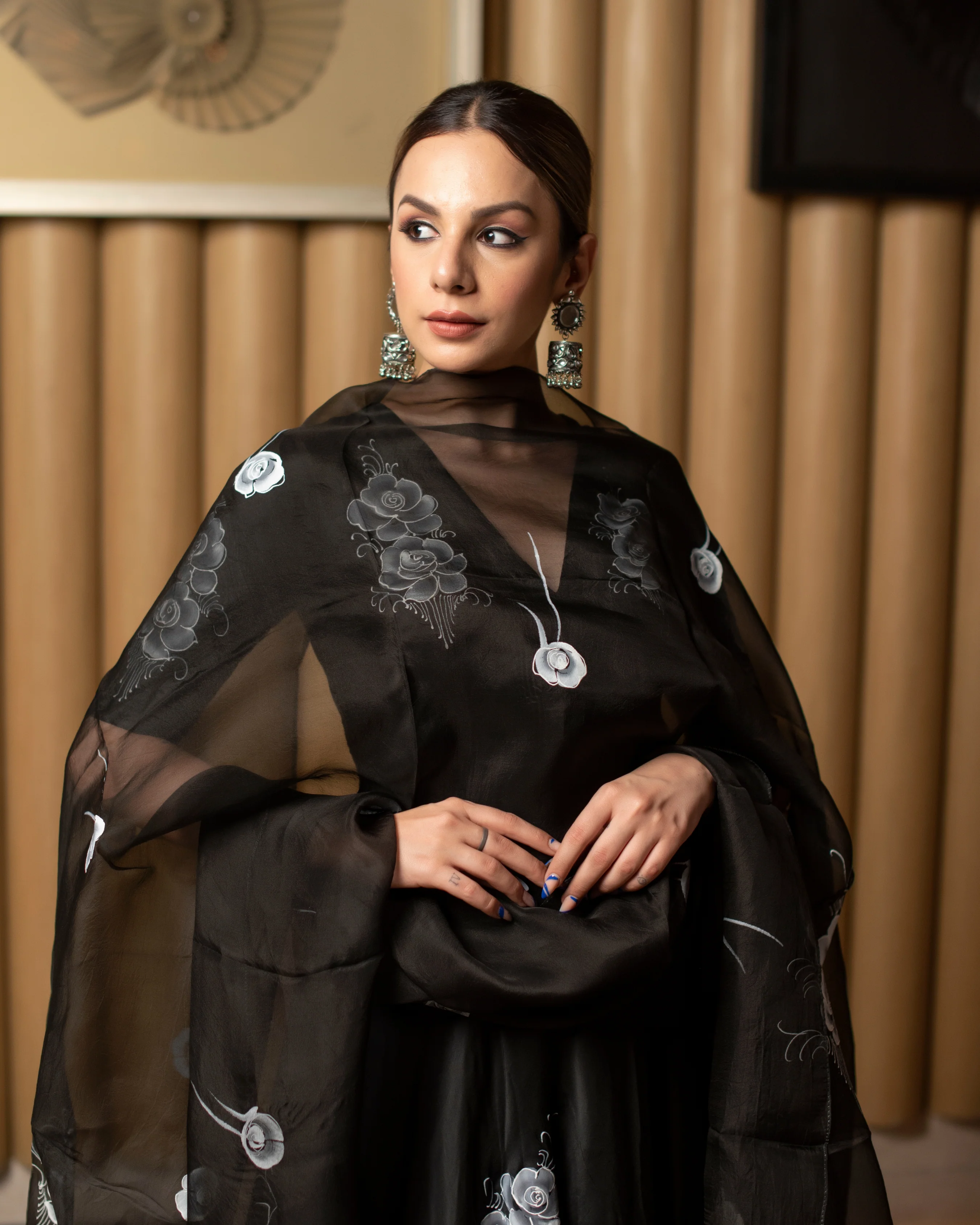 Leather Black Handpainted Suit Set - Image 7