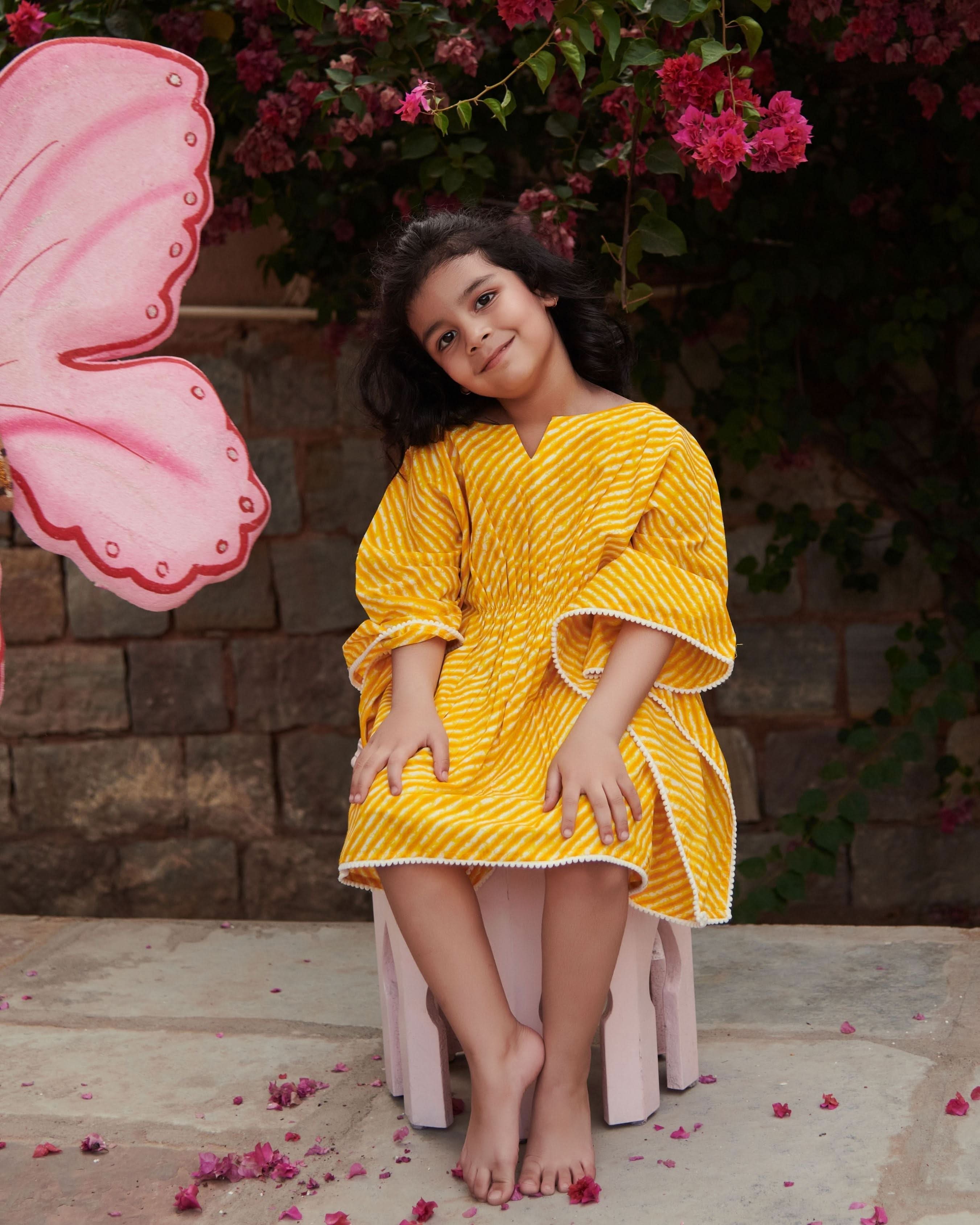 Lemonade Tie & Dye Cotton Kaftan - Image 2