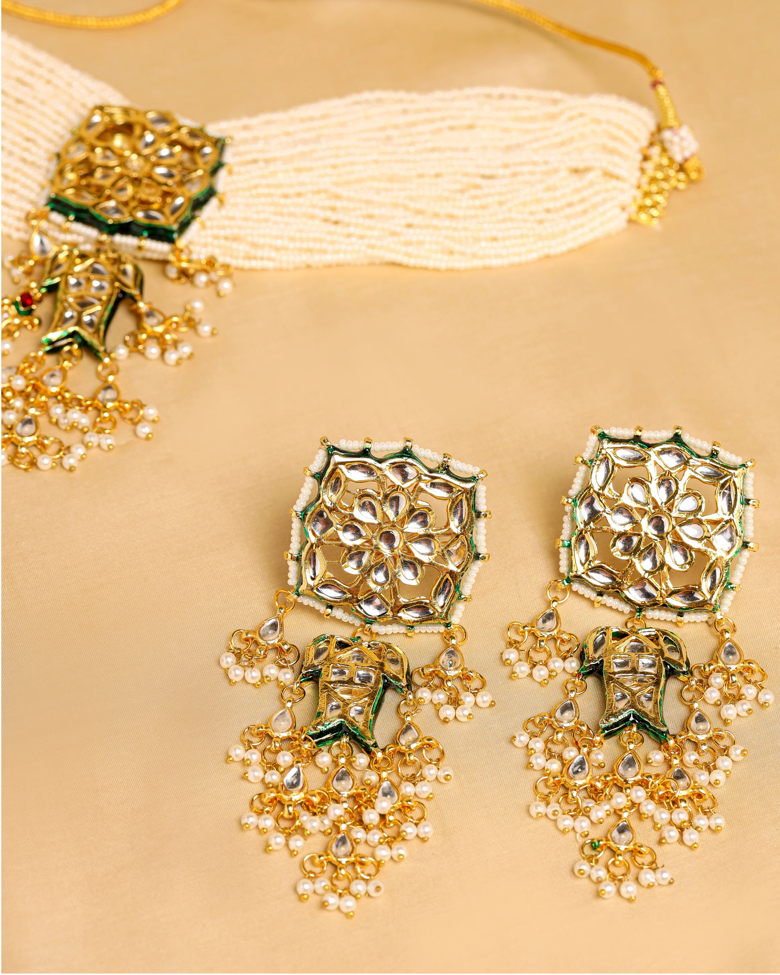 Lucent White Handcrafted Necklace - Image 2