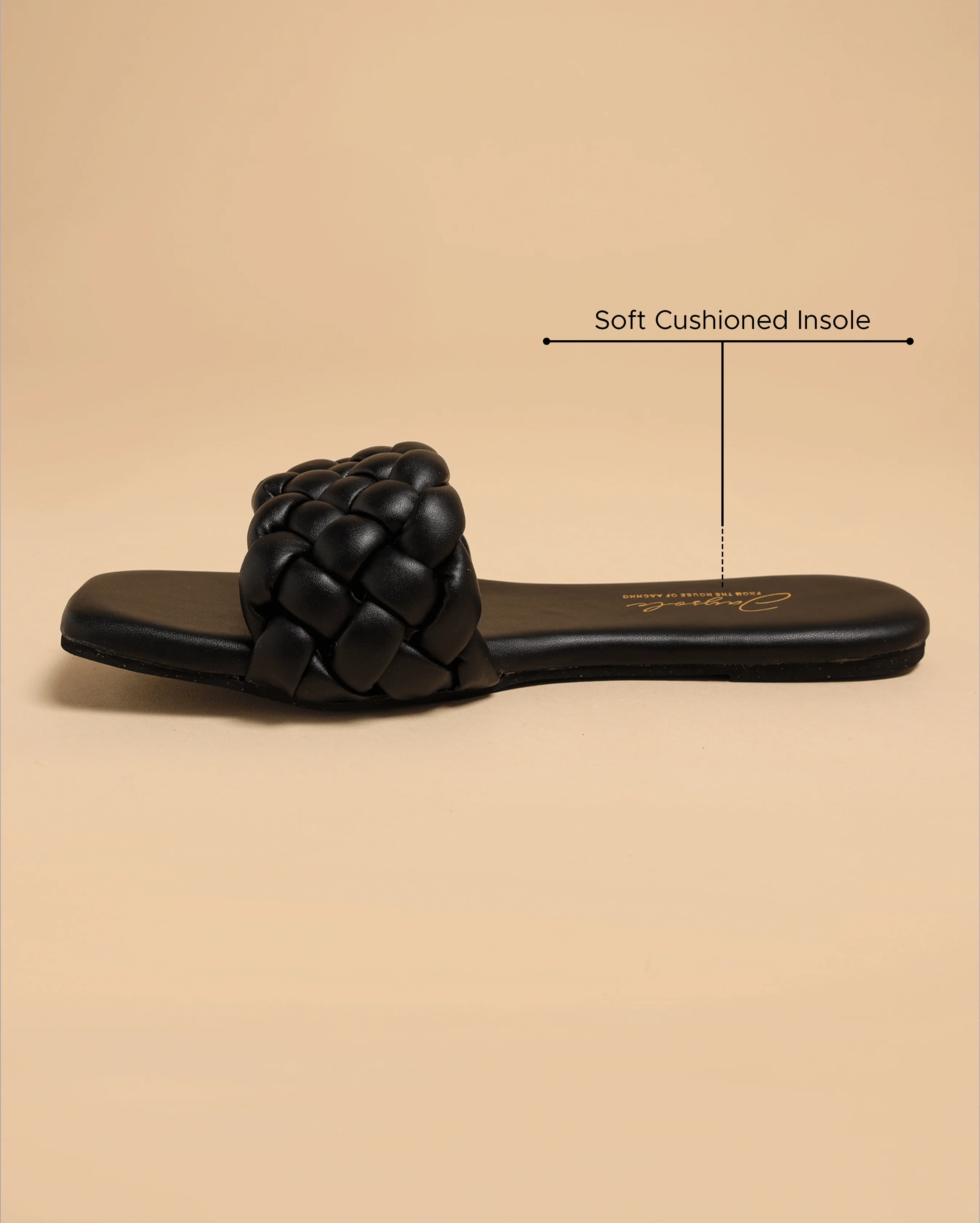 Mallard Black Braided Slides - Image 4