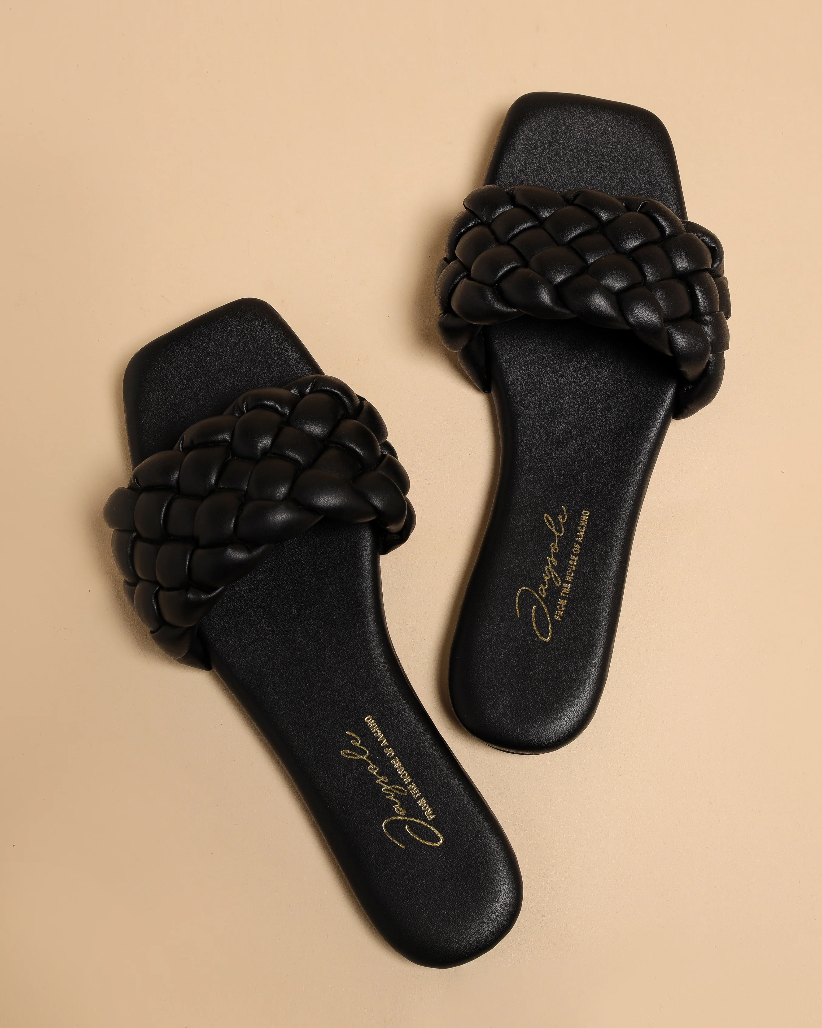 Mallard Black Braided Slides - Image 5
